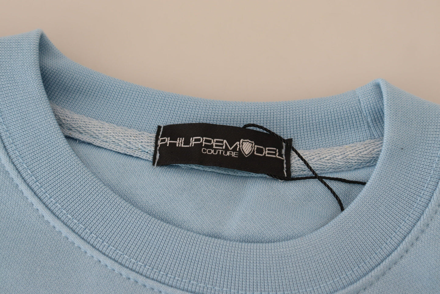 Philippe Model Light Blue Logo Printed Long Sleeves Women's Sweater