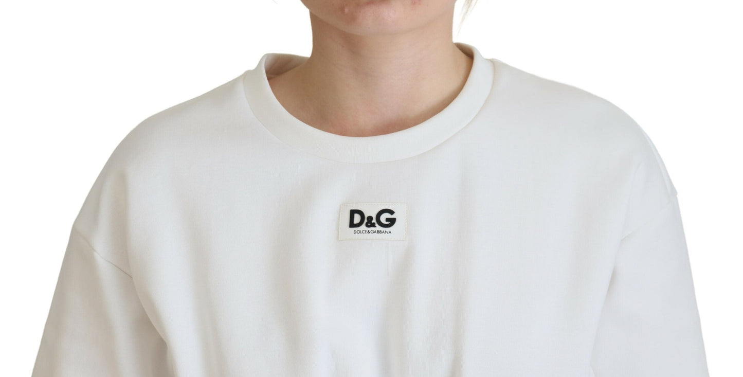 Dolce & Gabbana White Corset Stretch Cotton Top Women's T-shirt