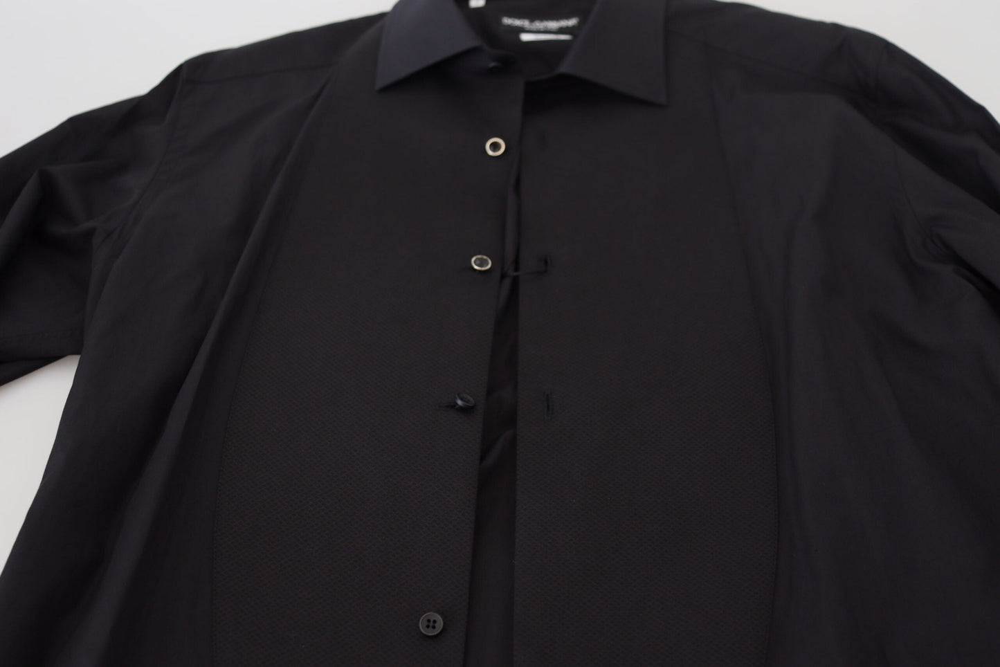 Dolce & Gabbana Black GOLD Cotton Collared Long Sleeve Men's Shirt