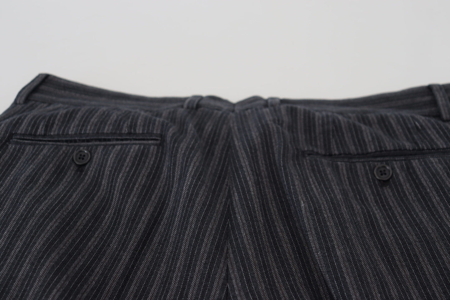 Dolce & Gabbana Dark Gray Stripes Chino Dress Men's Pants