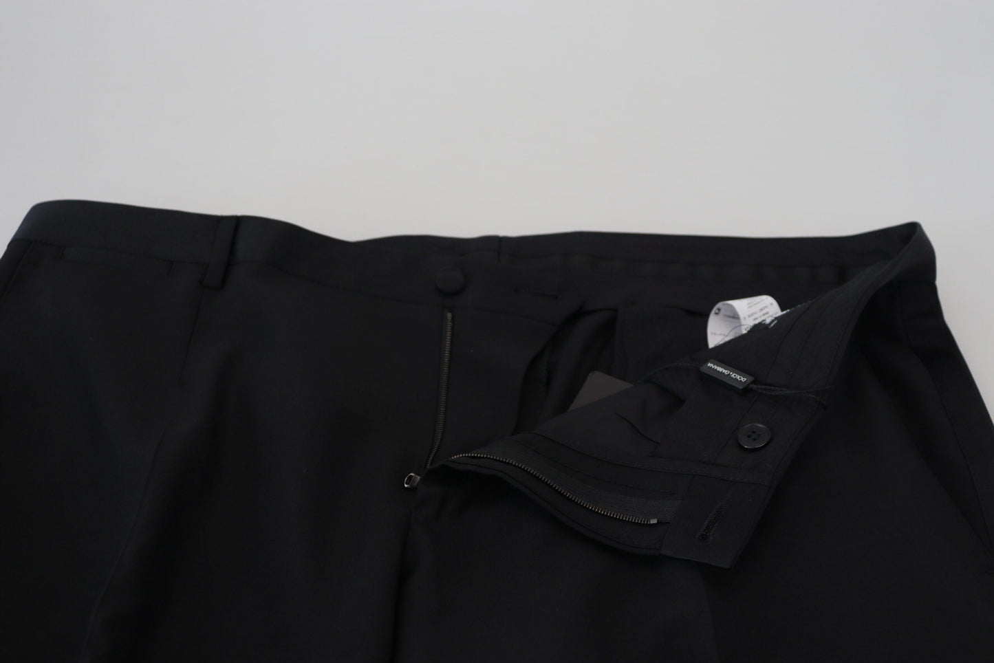 Dolce & Gabbana Black Dress Wool Silk Trouser Men's Pants