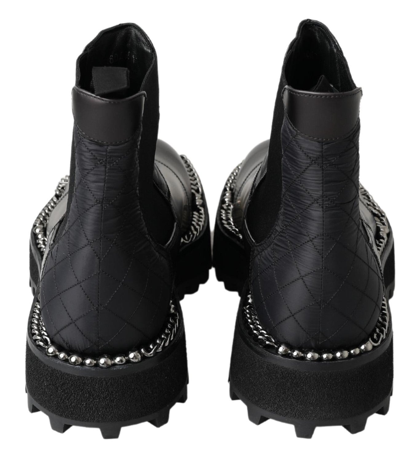 Dolce & Gabbana Black Leather Slip on Stretch Men's Boots