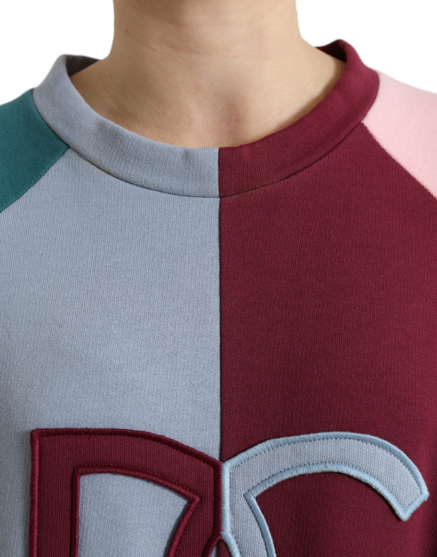 Dolce & Gabbana Multicolor Cotton Crew Neck Pullover Women's Sweater