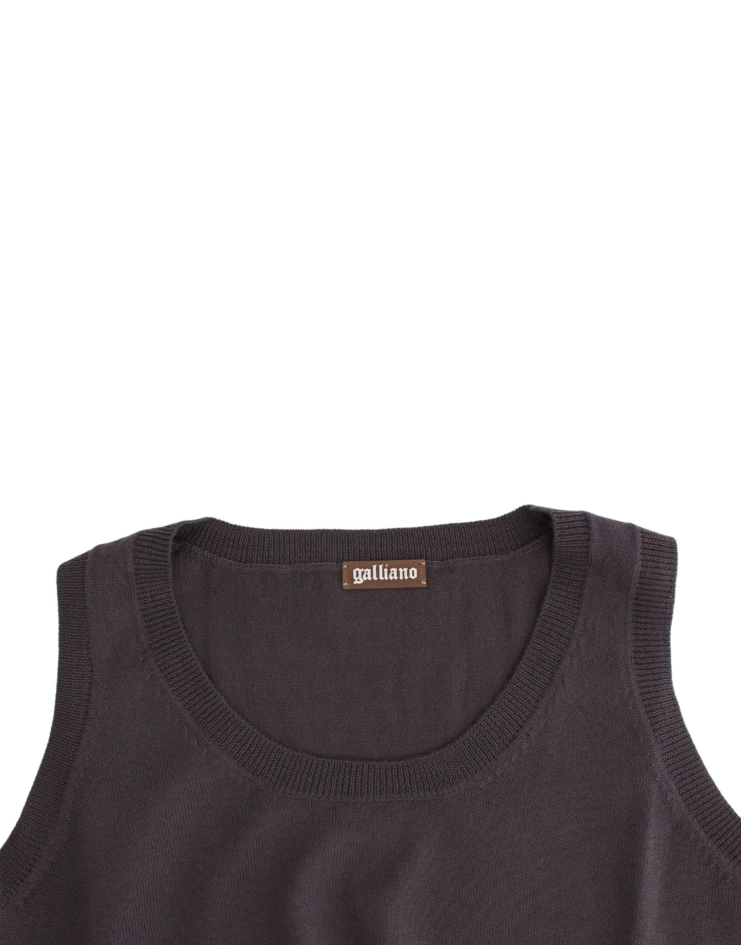 John Galliano Brown knit tank Women's top