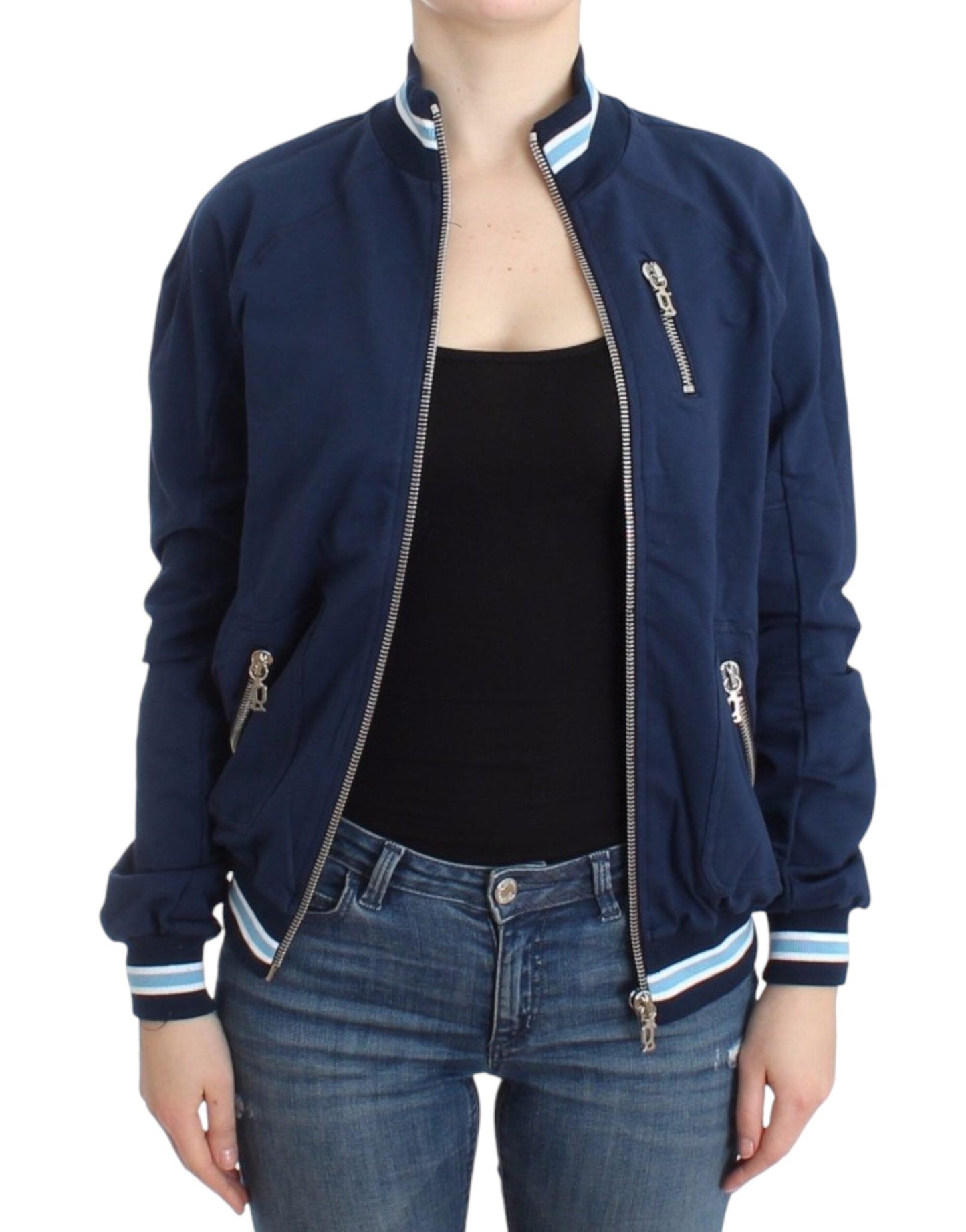 John Galliano Blue zip cotton Women's cardigan