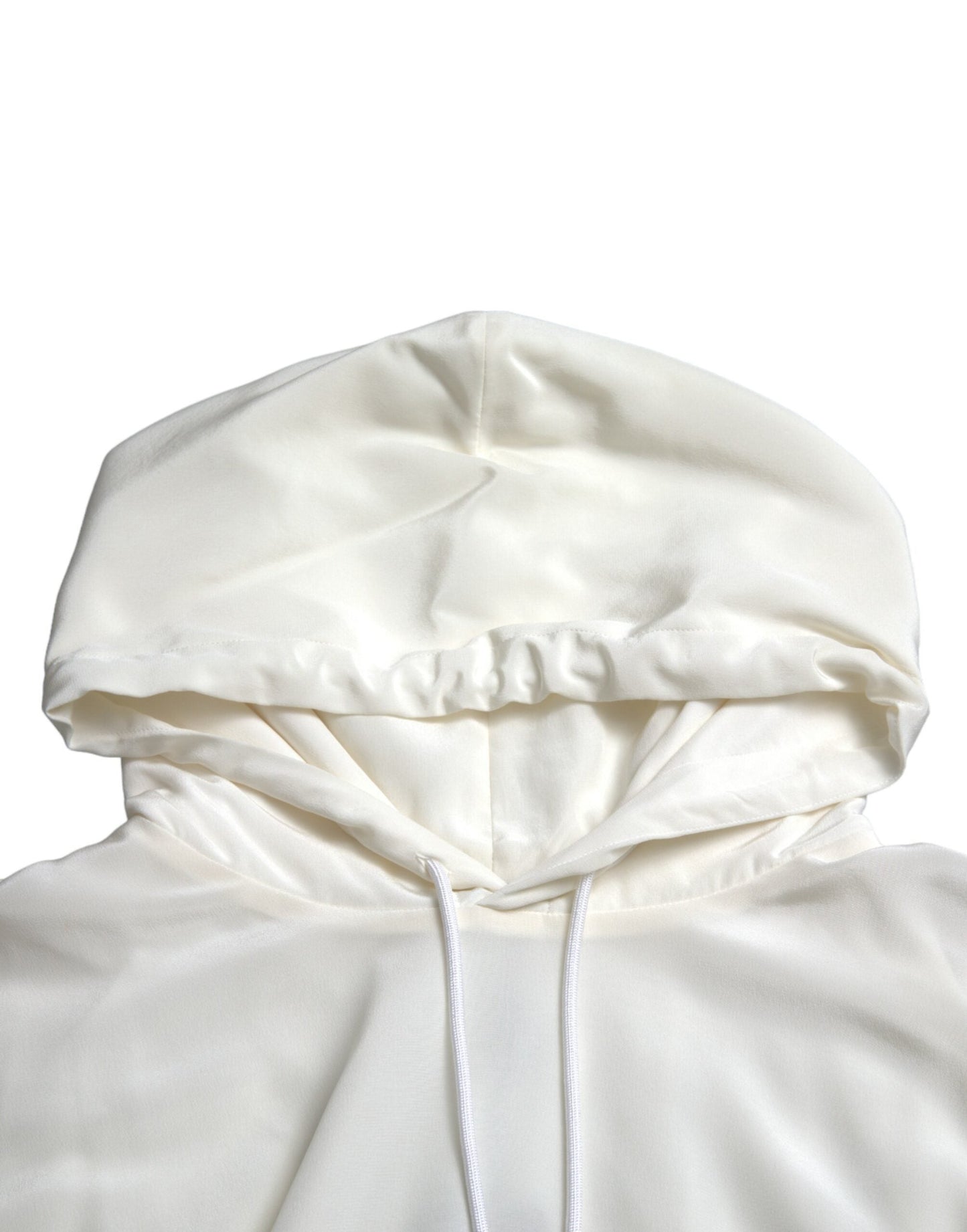 Dolce & Gabbana White Floral Print Hooded Pullover Men's Sweater