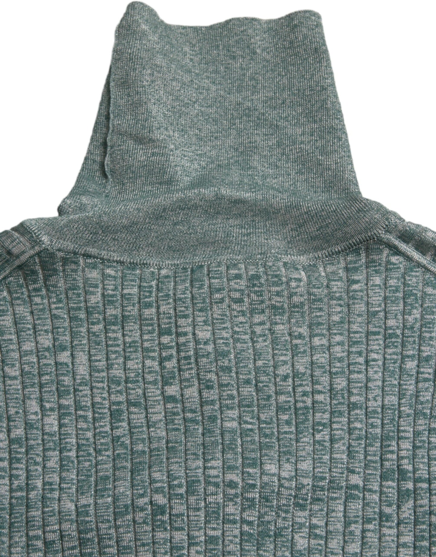 Dolce & Gabbana Green Polyester Turtleneck Pullover Men's Sweater