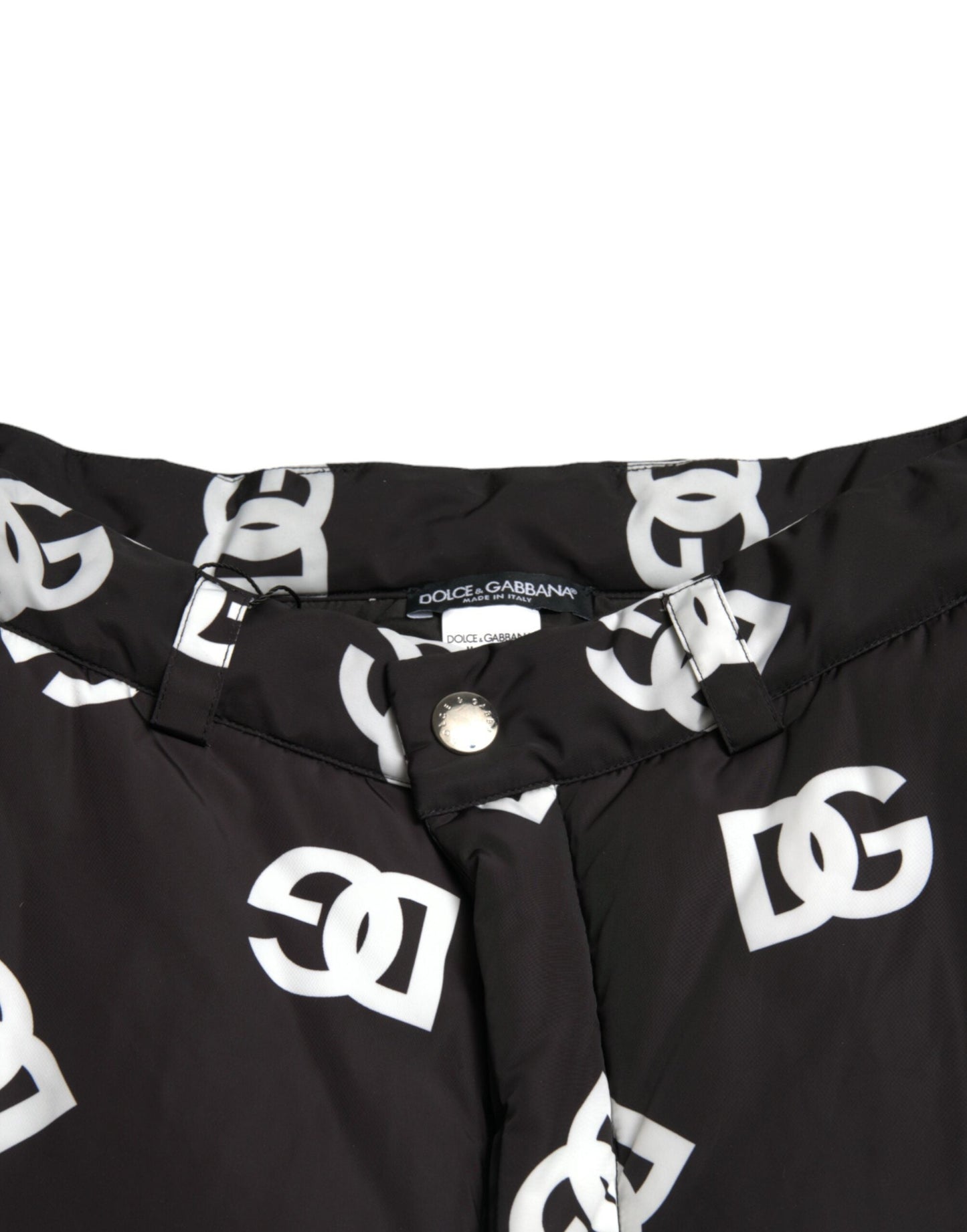 Dolce & Gabbana Black Logo DG Print Wide Leg Men's Pants