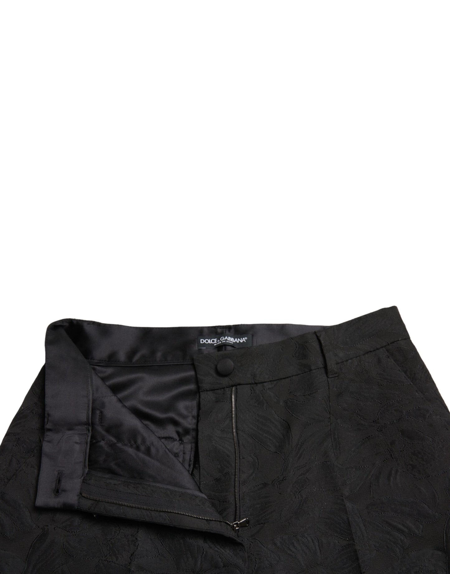 Dolce & Gabbana Black Polyester High Waist Tapered Women's Pants