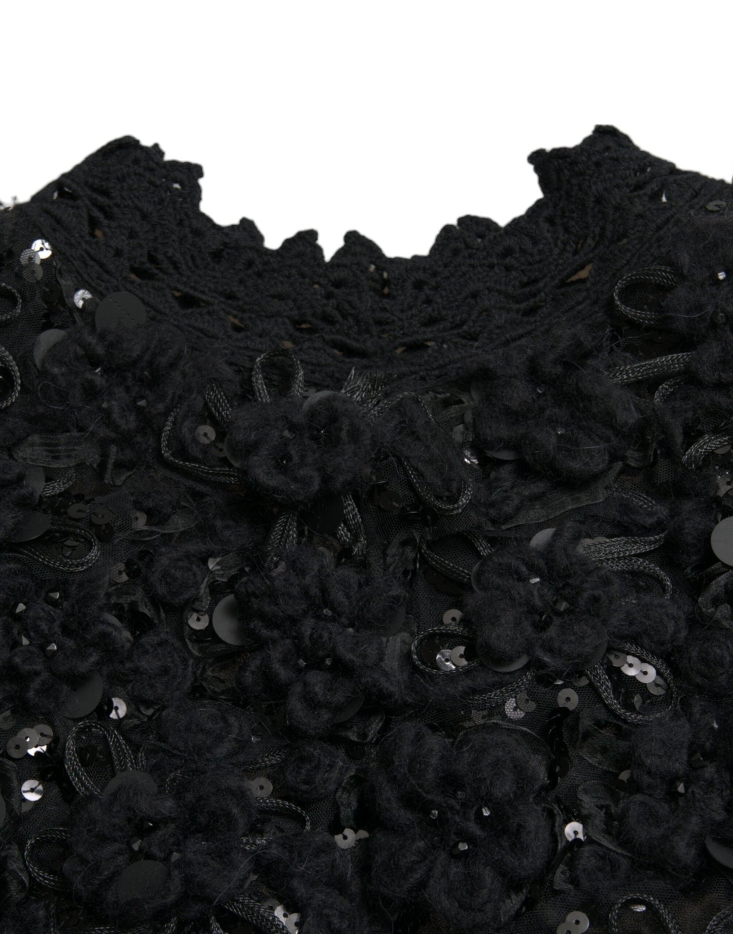 Dolce & Gabbana Black Sequined Embellished Pullover Women's Sweater