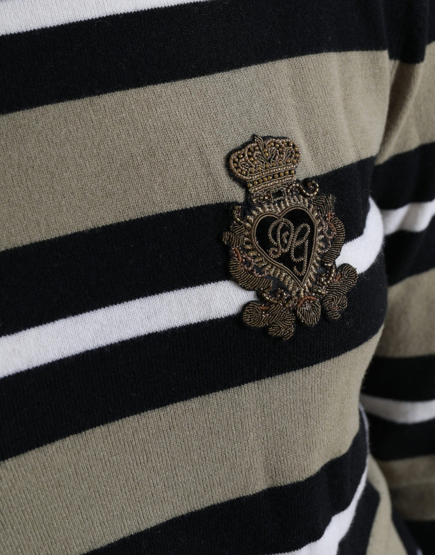 Dolce & Gabbana Multicolor Stripes Logo Turtle Neck Pullover Women's Sweater