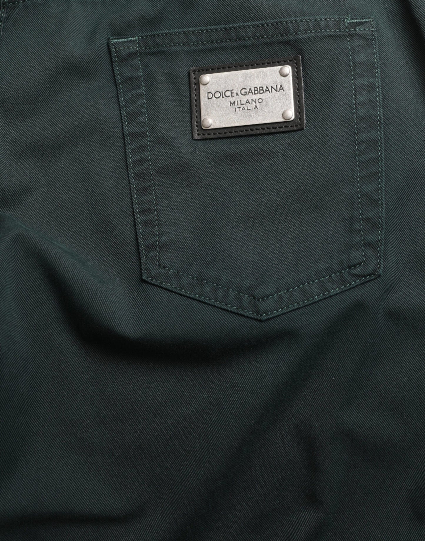 Dolce & Gabbana Green Cotton Stretch Skinny Men Denim Men's Jeans