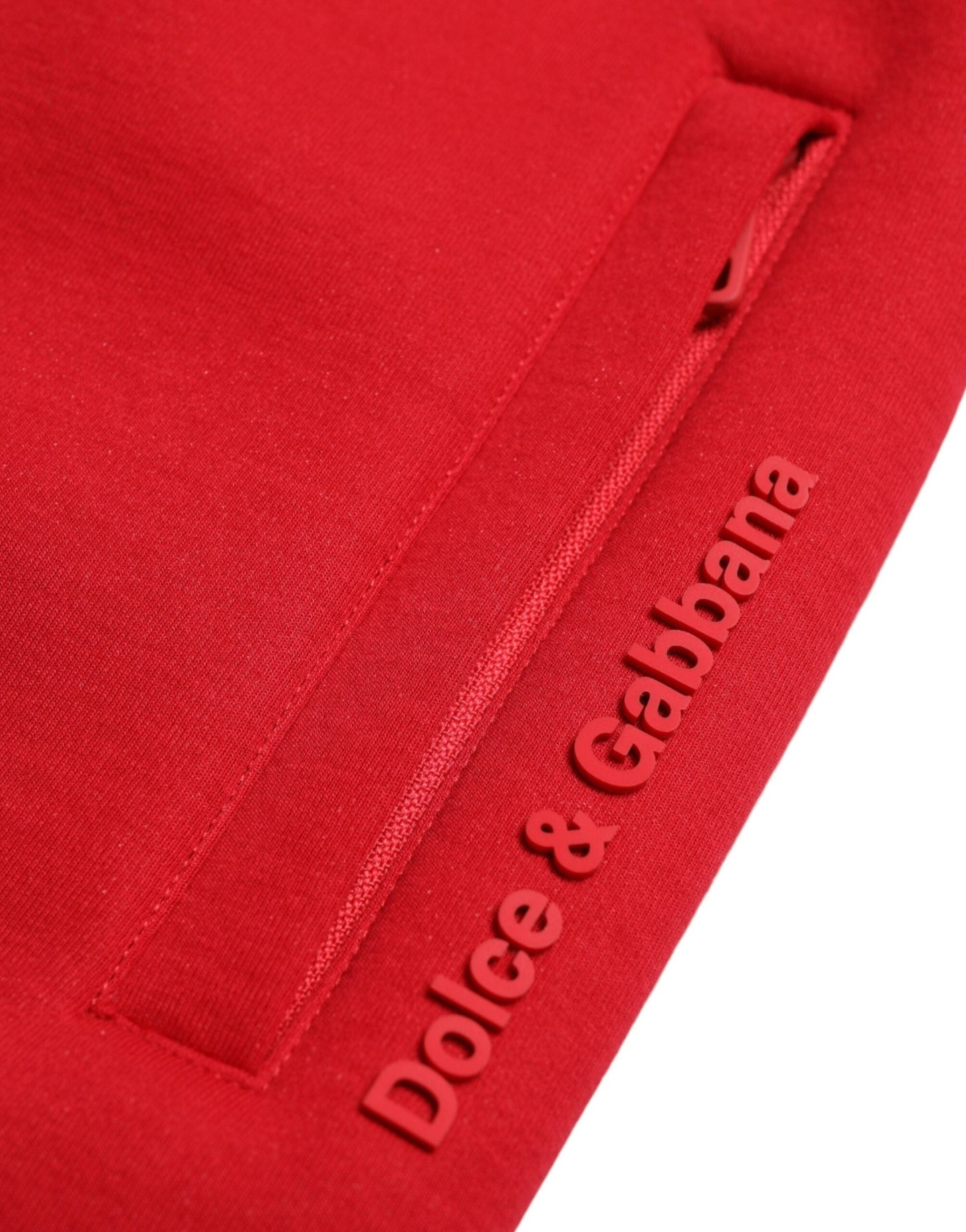 Dolce & Gabbana Red Cotton Blend Skinny Jogger Men's Pants