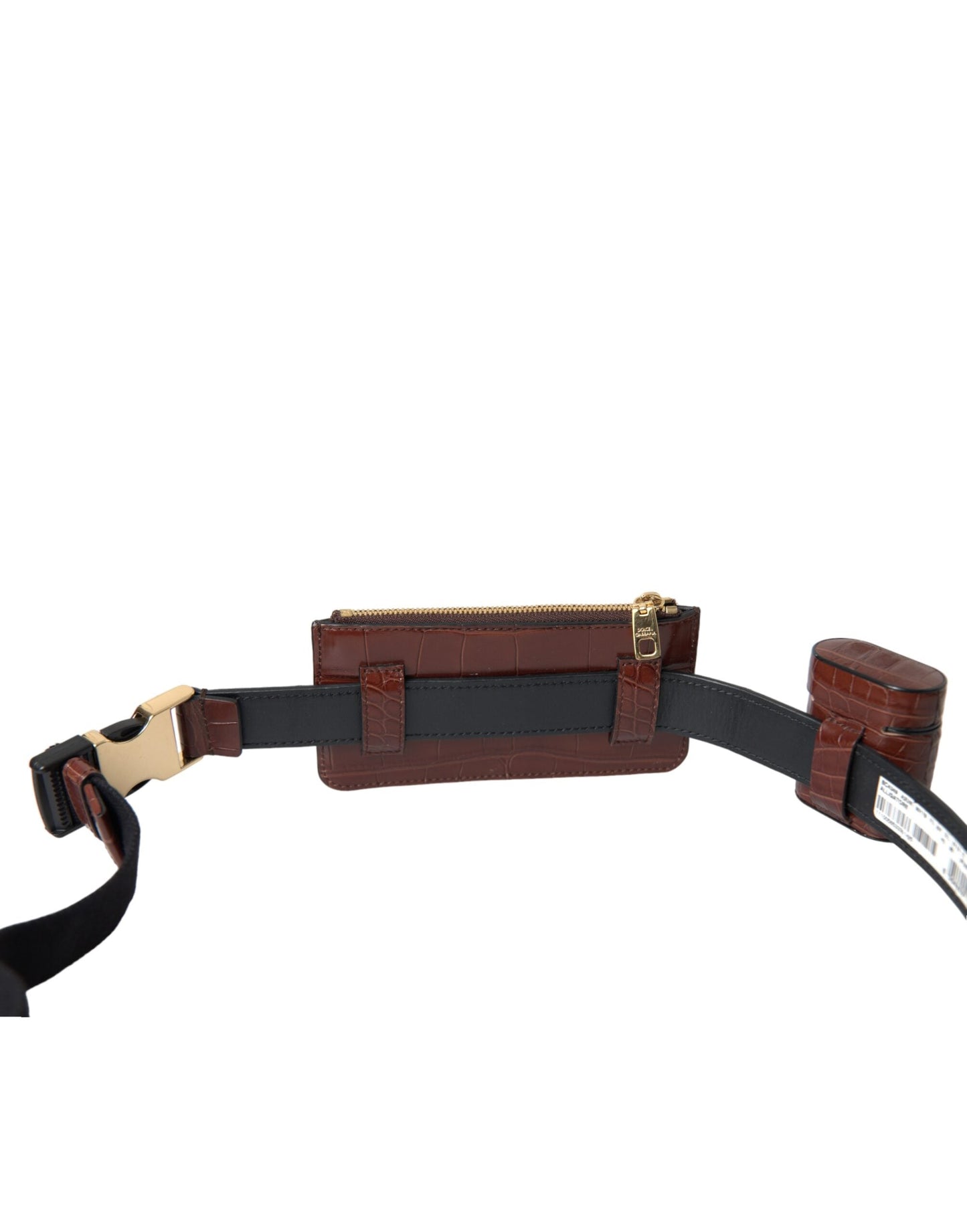 Dolce & Gabbana Brown Alligator Leather Airpods Case Coin Purse Women's Wallet