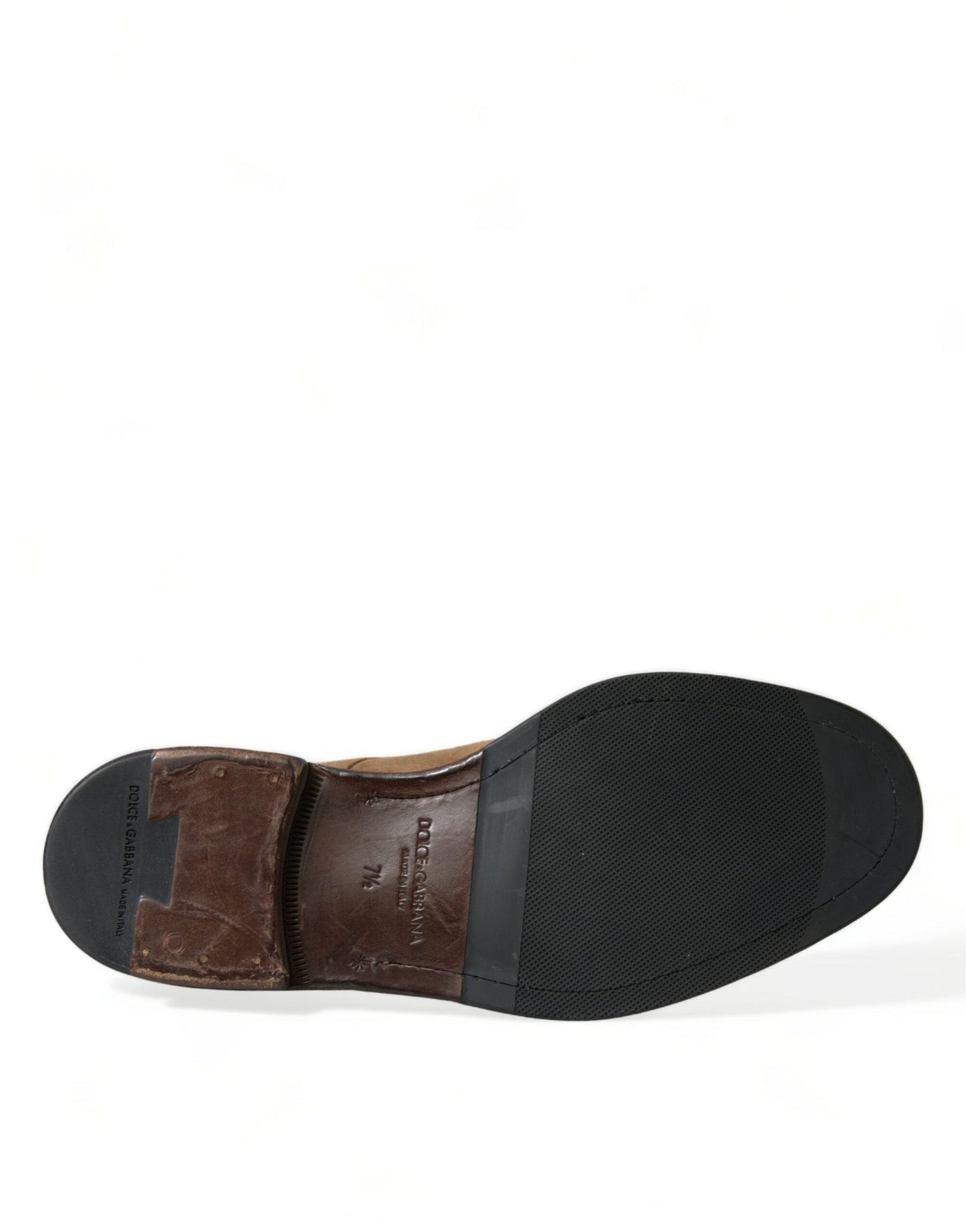Dolce & Gabbana Brown Leather Lace Up Ankle Boots Men's Shoes