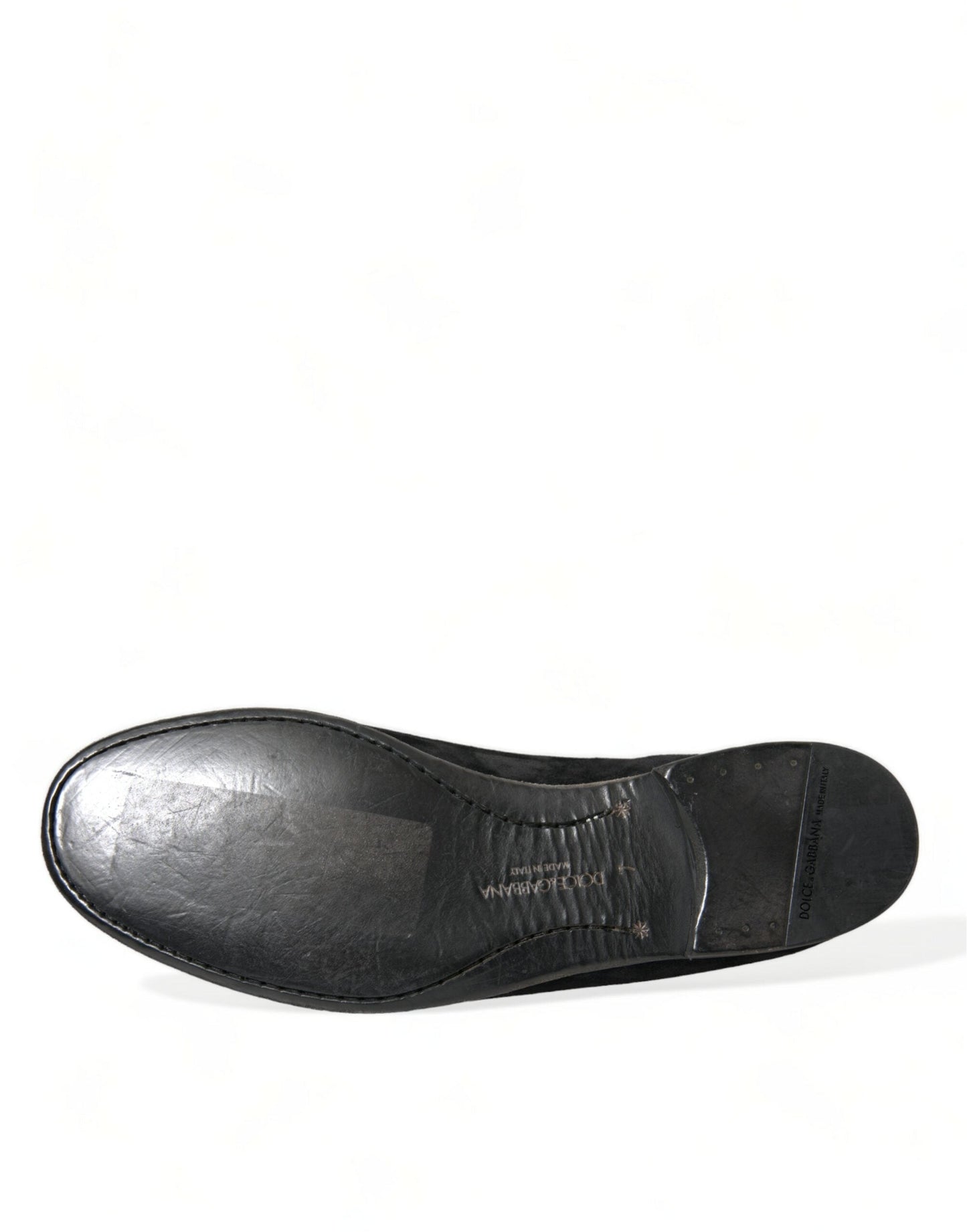 Dolce & Gabbana Black RUNWAY Velour AMALFI Loafers Men's Shoes