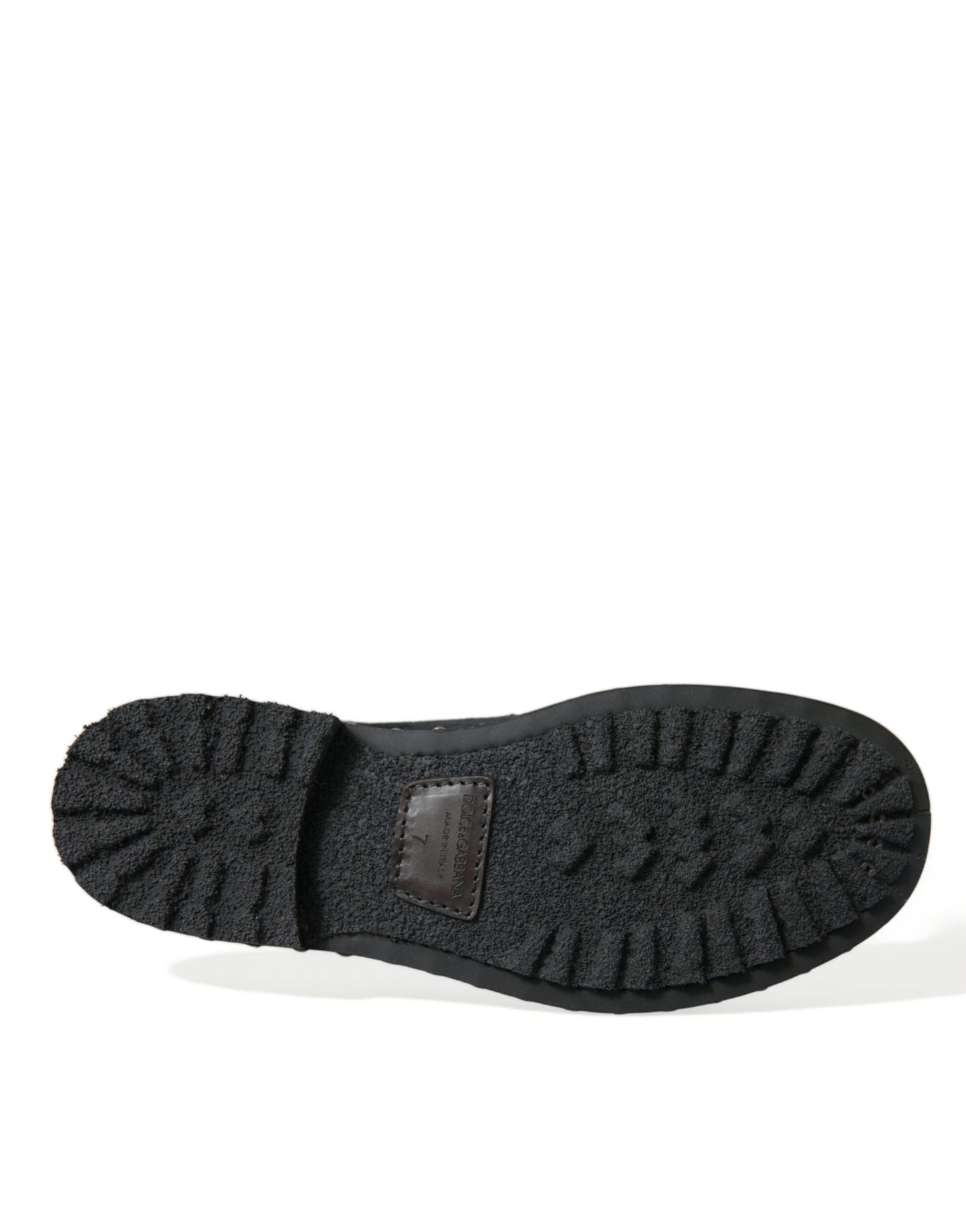 Dolce & Gabbana Black Stable Fur Derby SAN PIETRO Dress Men's Shoes
