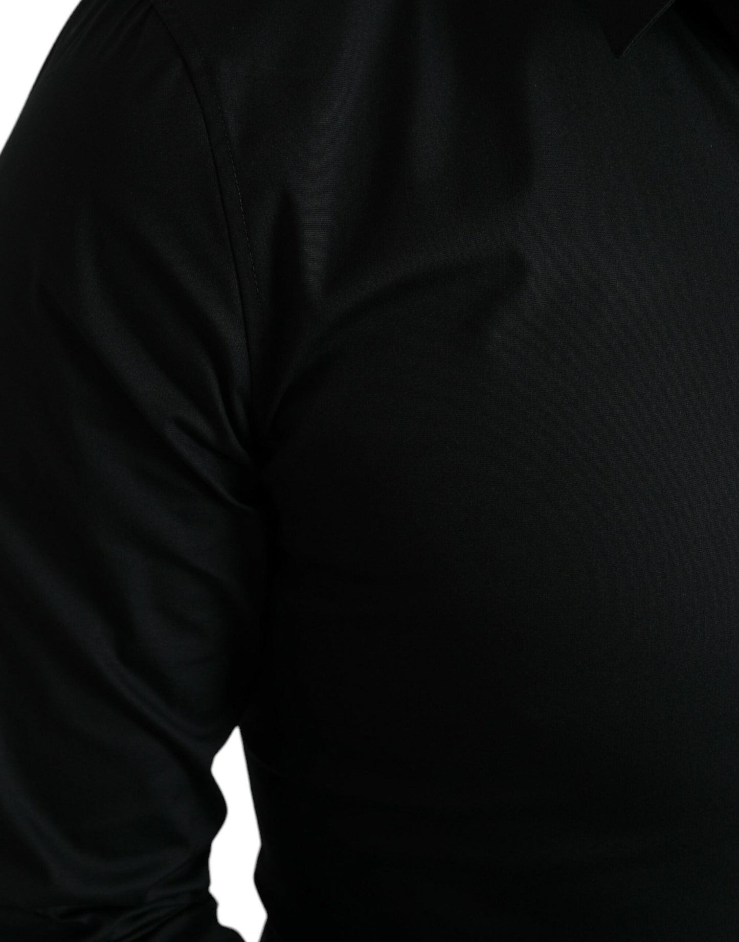 Dolce & Gabbana Black Cotton Stretch Slim Formal Dress Men's Shirt