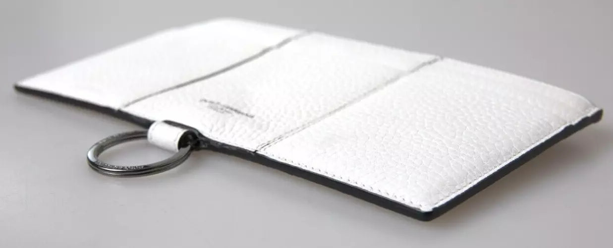 Dolce & Gabbana White Calfskin Leather Large Crossbody Card Holder Men's Wallet (Pre-Owned)