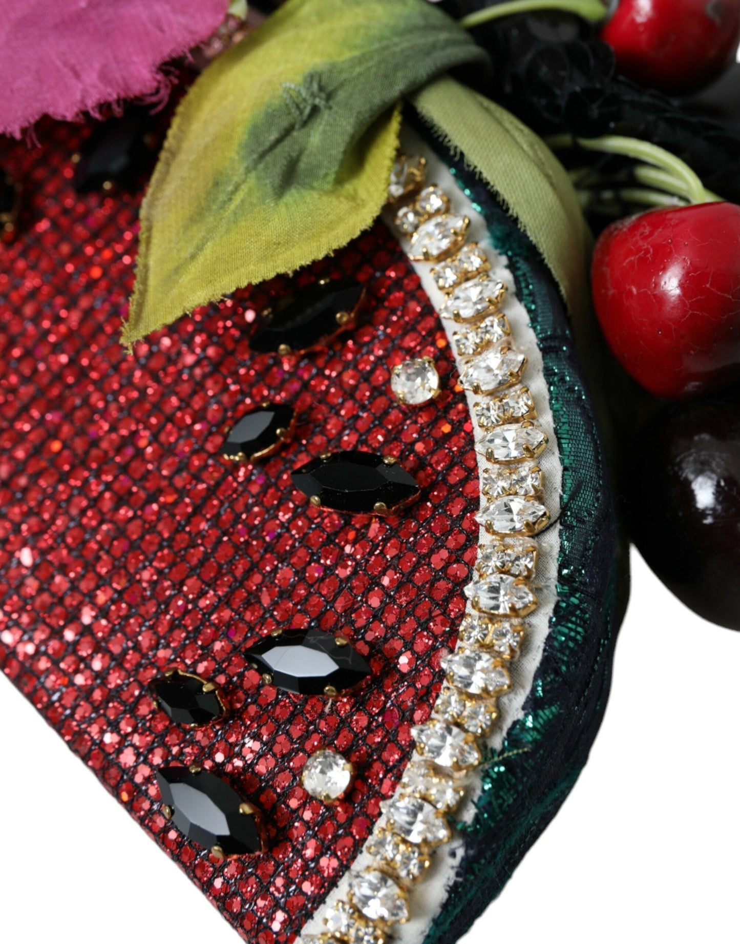 Dolce & Gabbana Red Watermelon Cherry Crystal Hairband Statement Women's Diadem