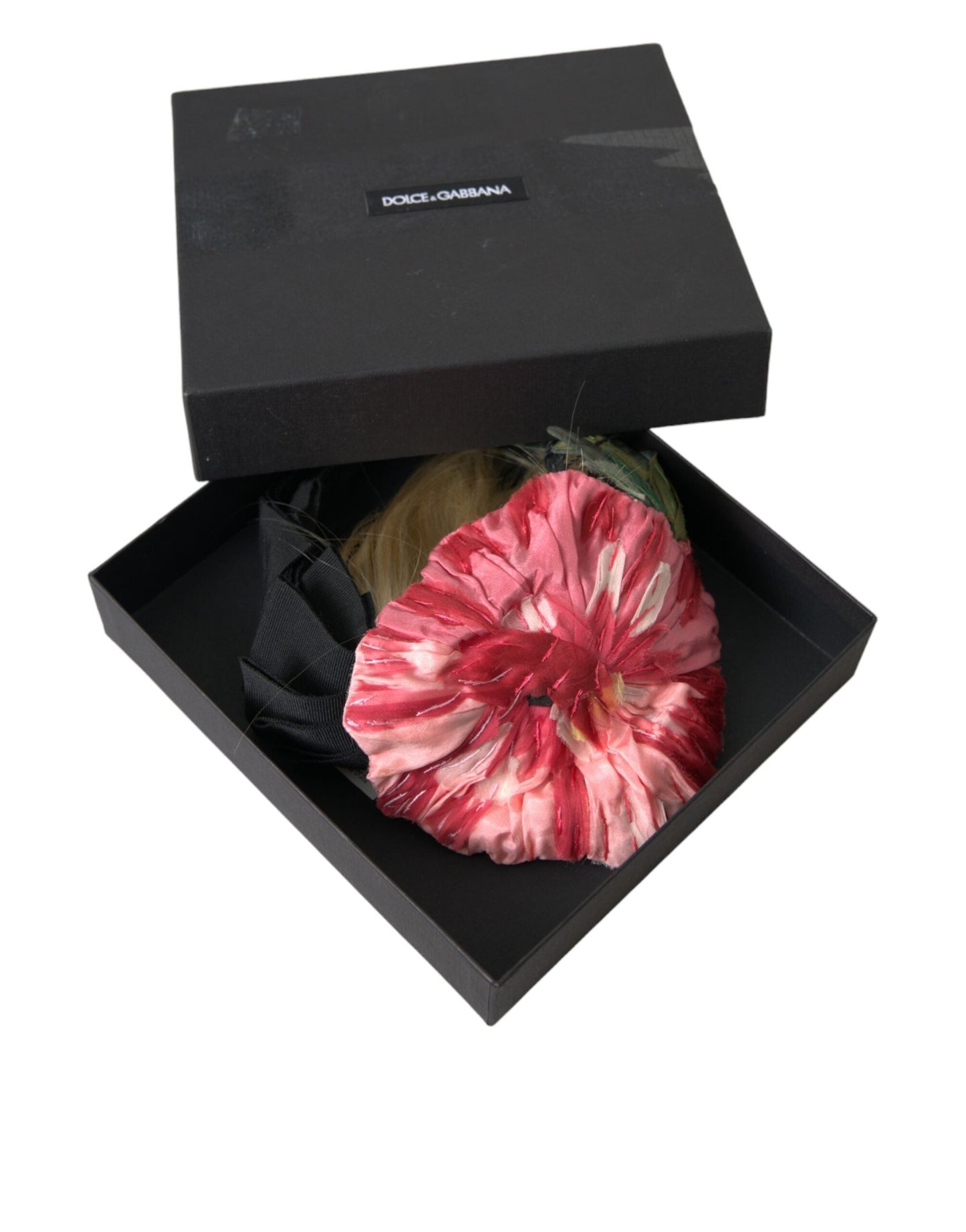 Dolce & Gabbana Black Viscose White Hair Parrucchiera Headband Women's Diadem