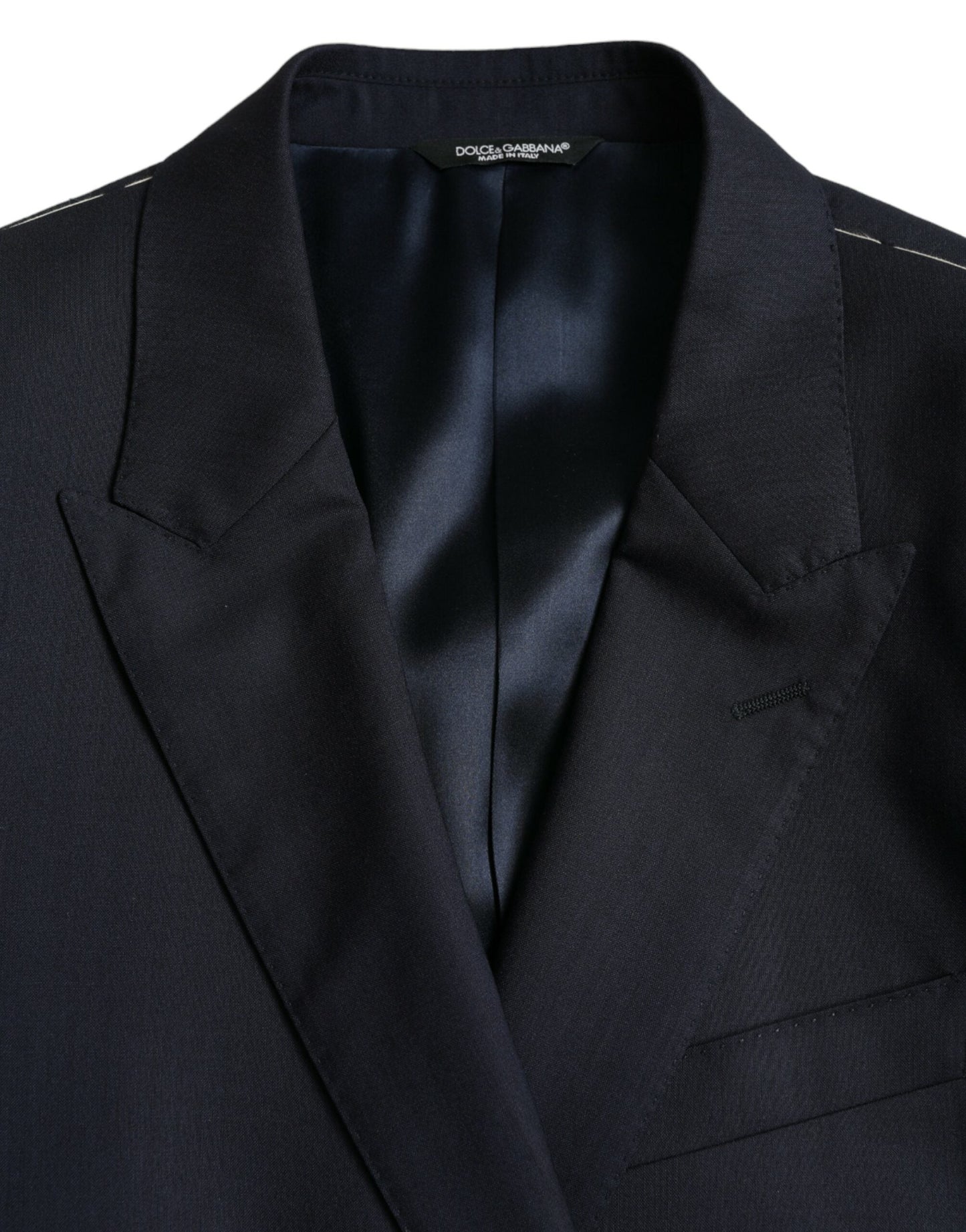 Dolce & Gabbana Dark Blue Wool Single Breasted Coat Men's Blazer