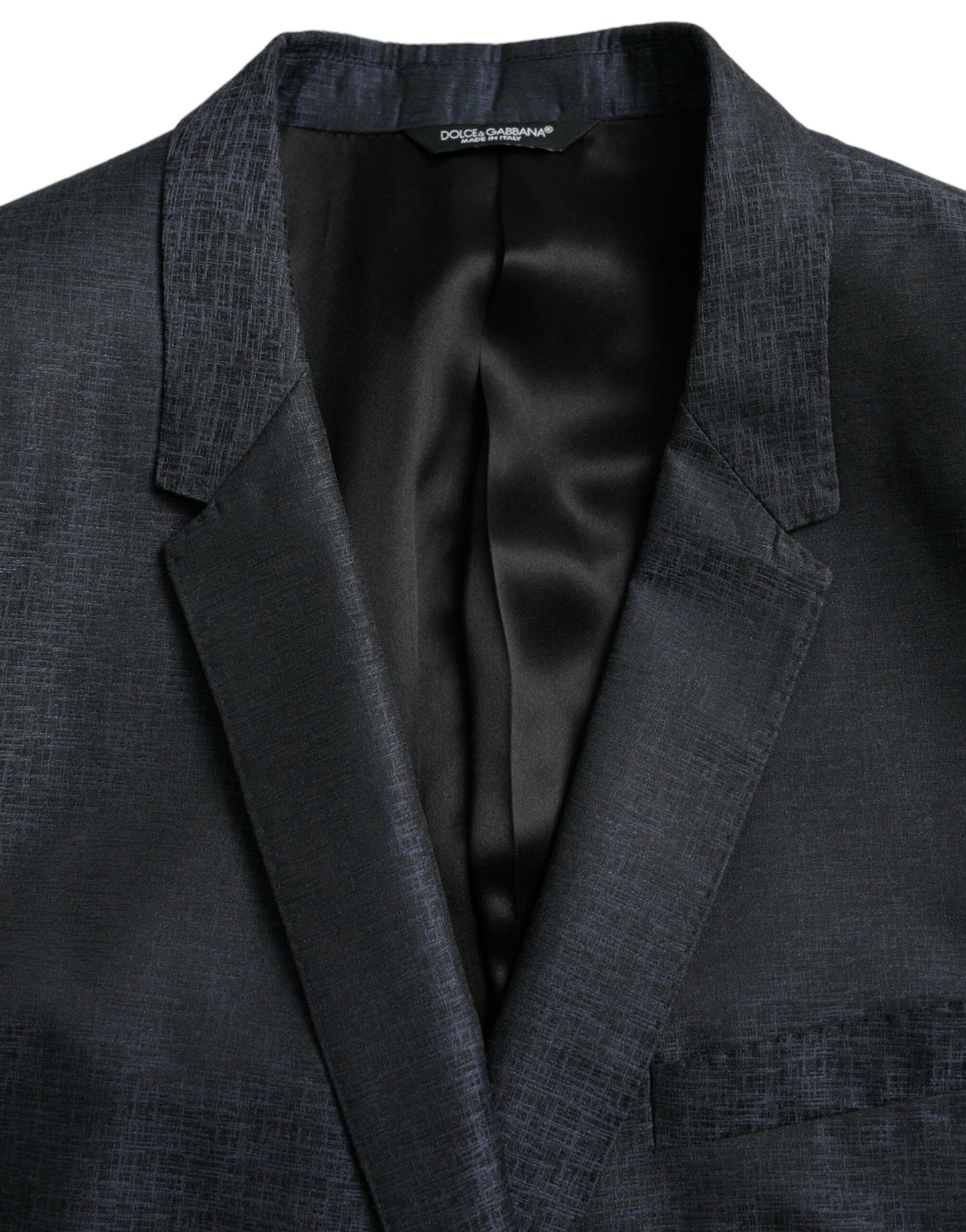 Dolce & Gabbana Blue Wool GOLD Single Breasted Coat Men's Blazer