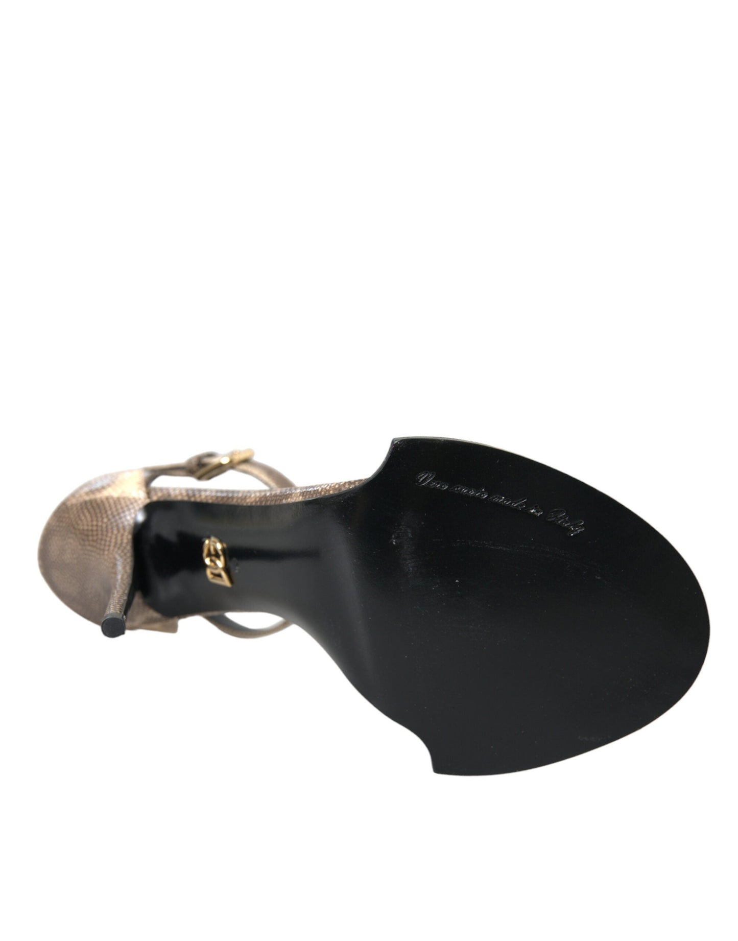 Dolce & Gabbana Brown Exotic Leather Crystal Sandals Women's Shoes