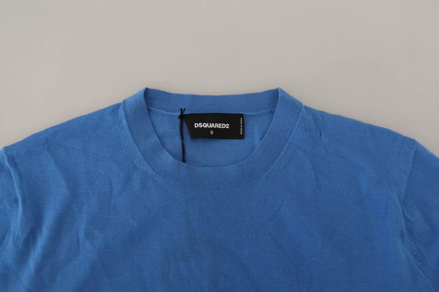 Dsquared�� Blue Wool Long Sleeves Crewneck Pullover Men's Sweater (Pre-Owned)