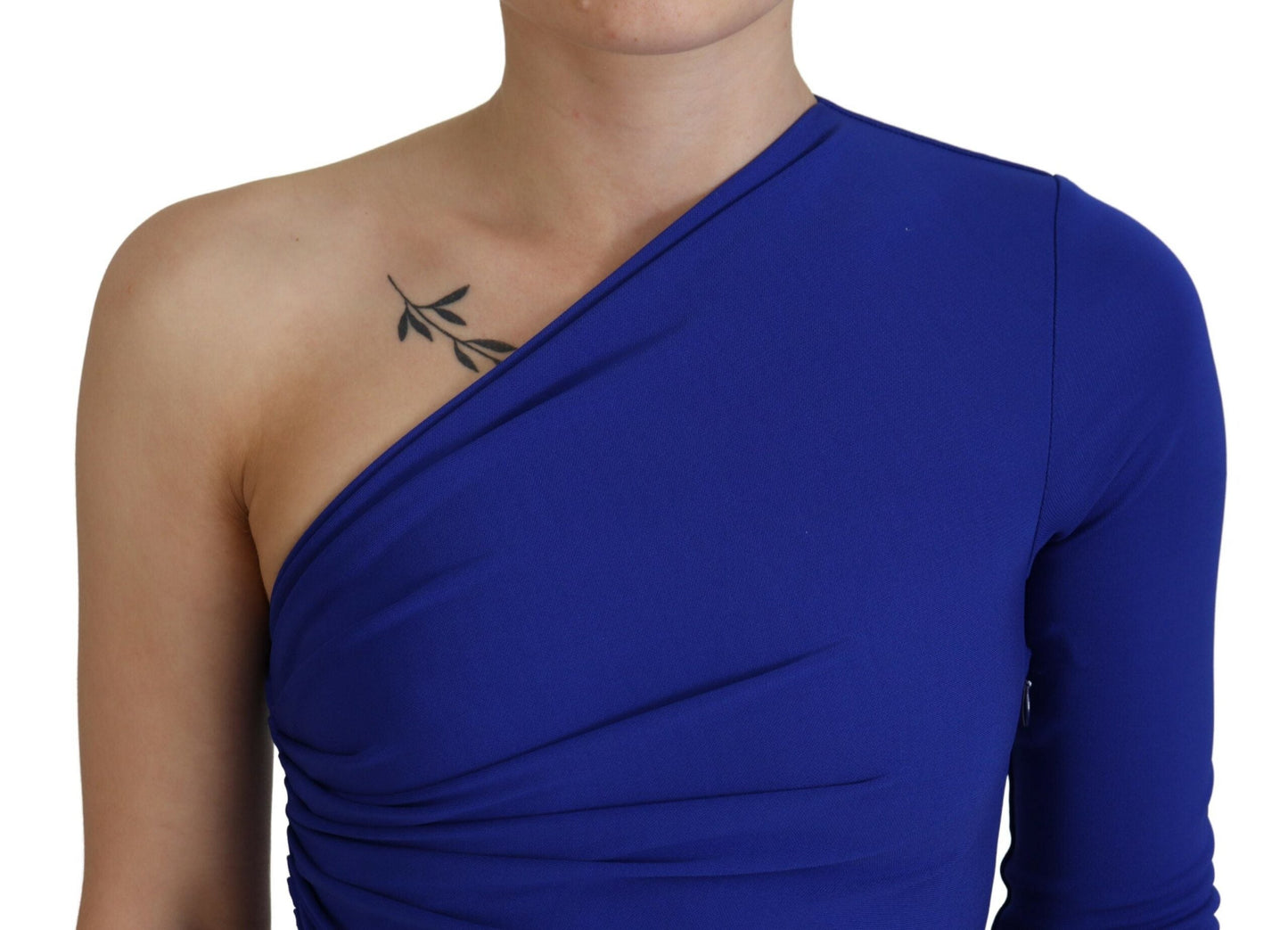 Dsquared�� Blue Viscose One Shoulder Bodycon Ruched Mini Women's Dress (Pre-Owned)