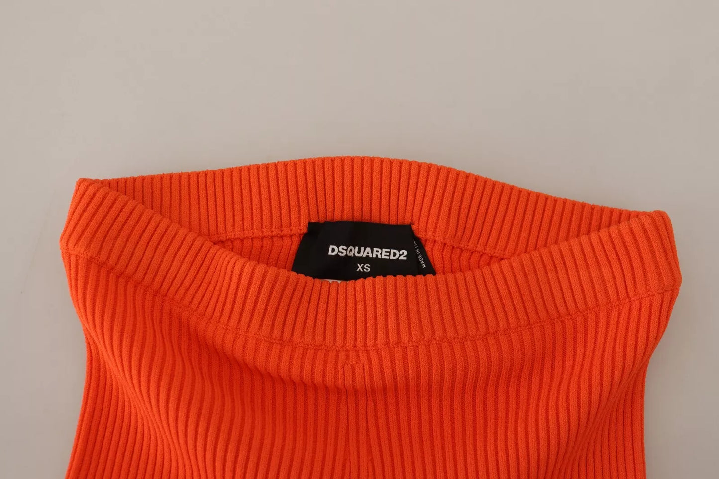 Dsquared�� Orange Viscose Mid Waist Slim Fit Bermuda Women's Shorts (Pre-Owned)