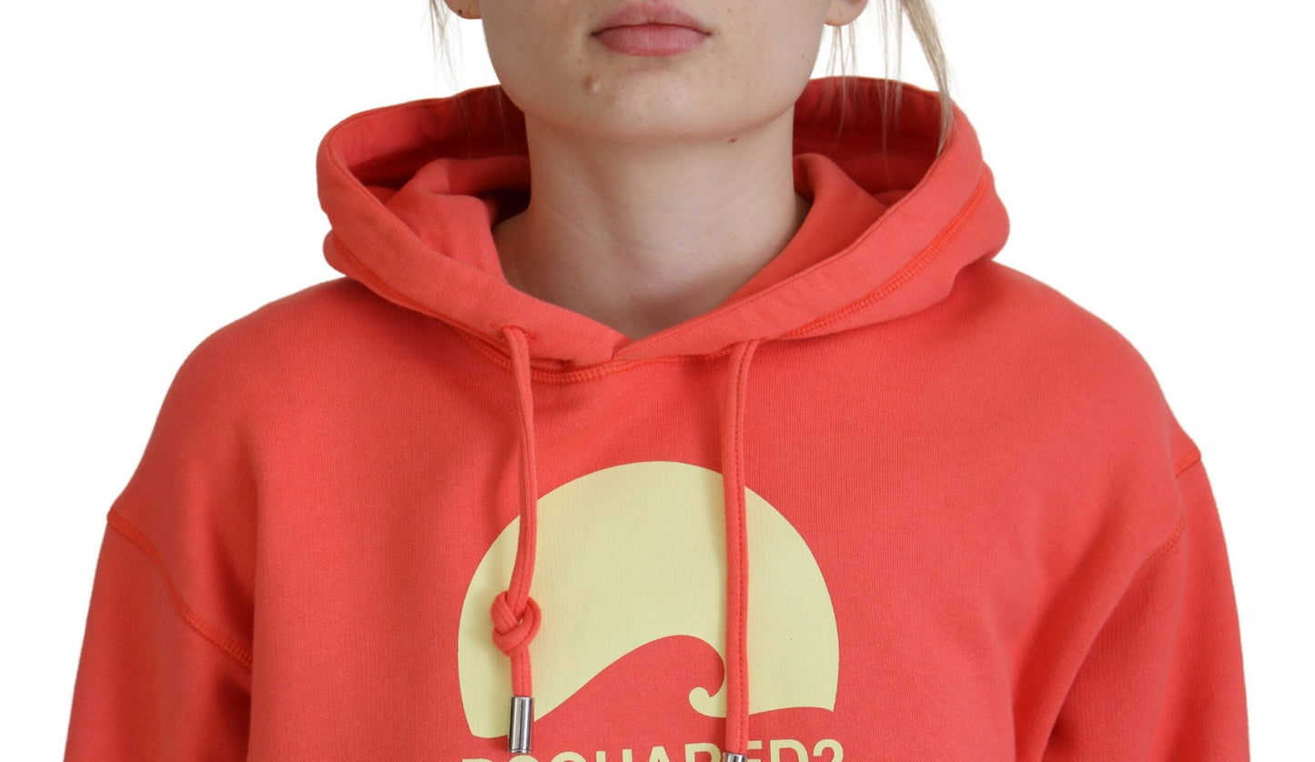 Dsquared�� Pink Logo Print Cotton Hoodie Sweatshirt Women's Sweater (Pre-Owned)