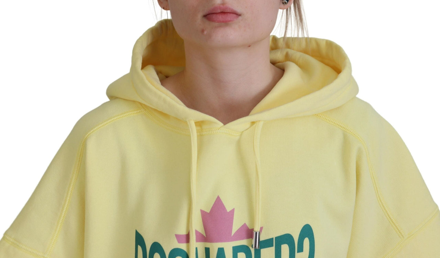 Dsquared�� Yellow Logo Print Cotton Hoodie Sweatshirt Women's Sweater (Pre-Owned)