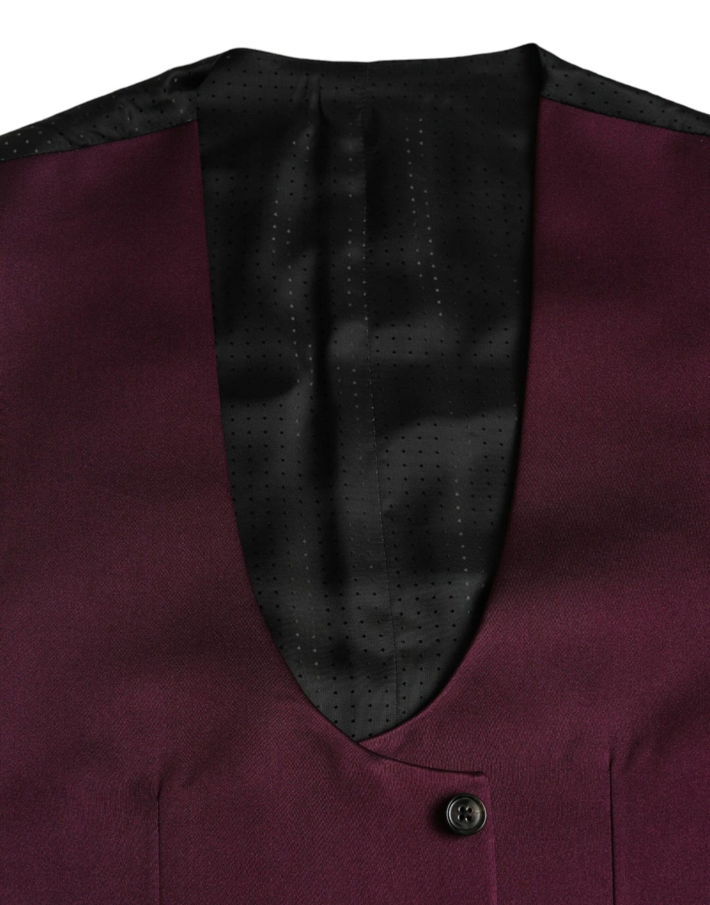 Dolce & Gabbana Maroon Satin Silk Waistcoat Dress Formal Men's Vest