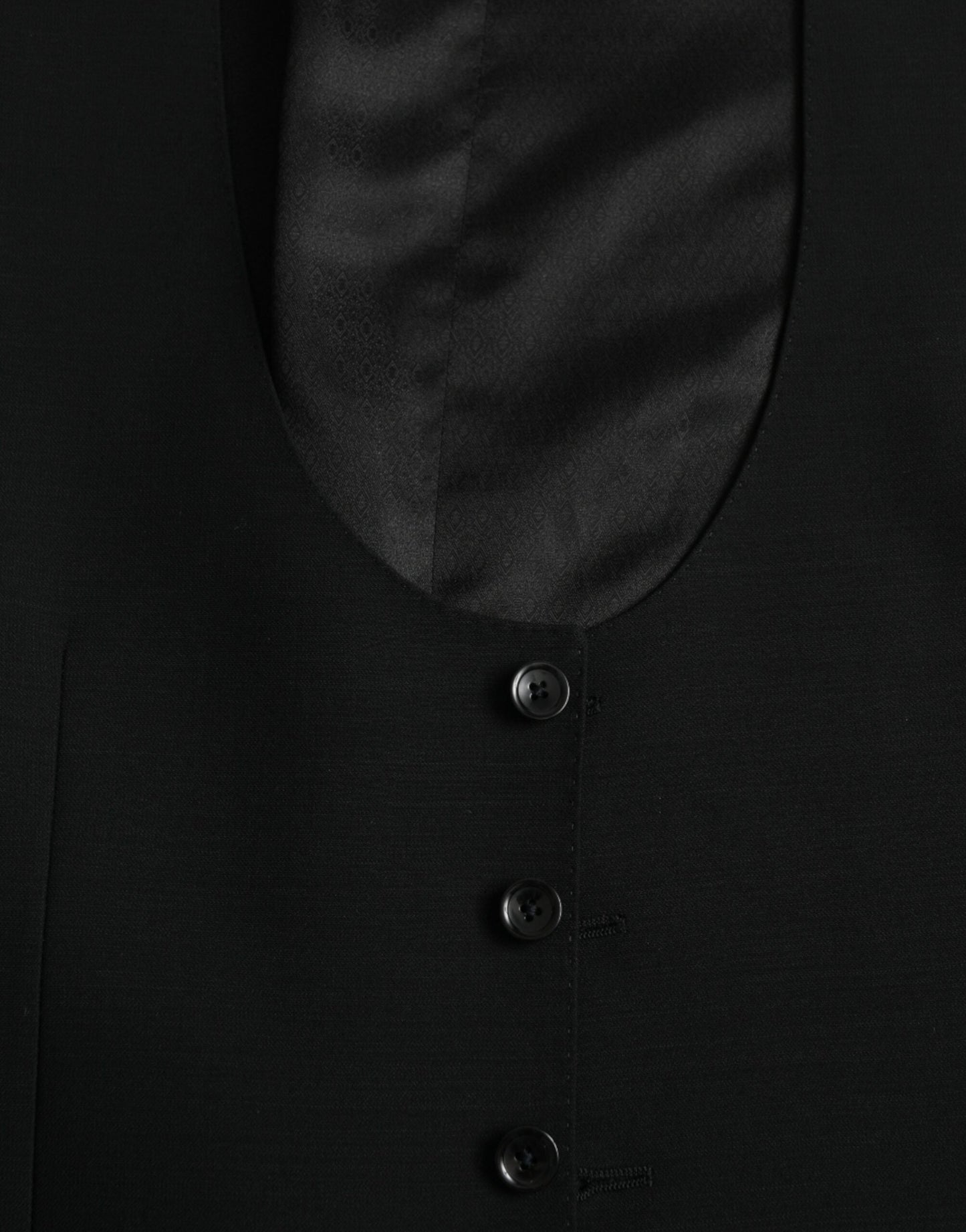 Dolce & Gabbana Black Wool Waistcoat Dress Formal Men's Vest