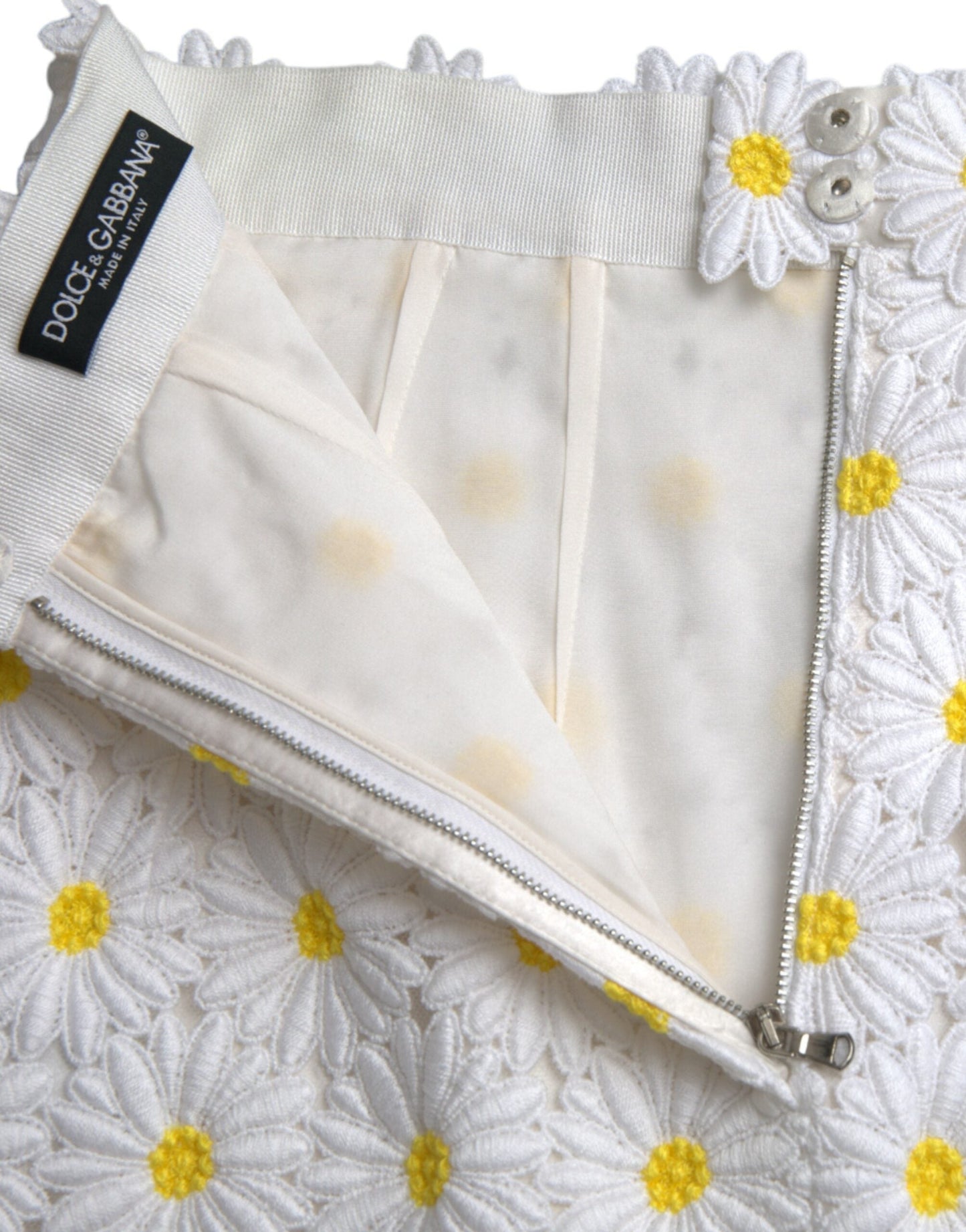 Dolce & Gabbana White Floral A-line Mini Women's Skirt