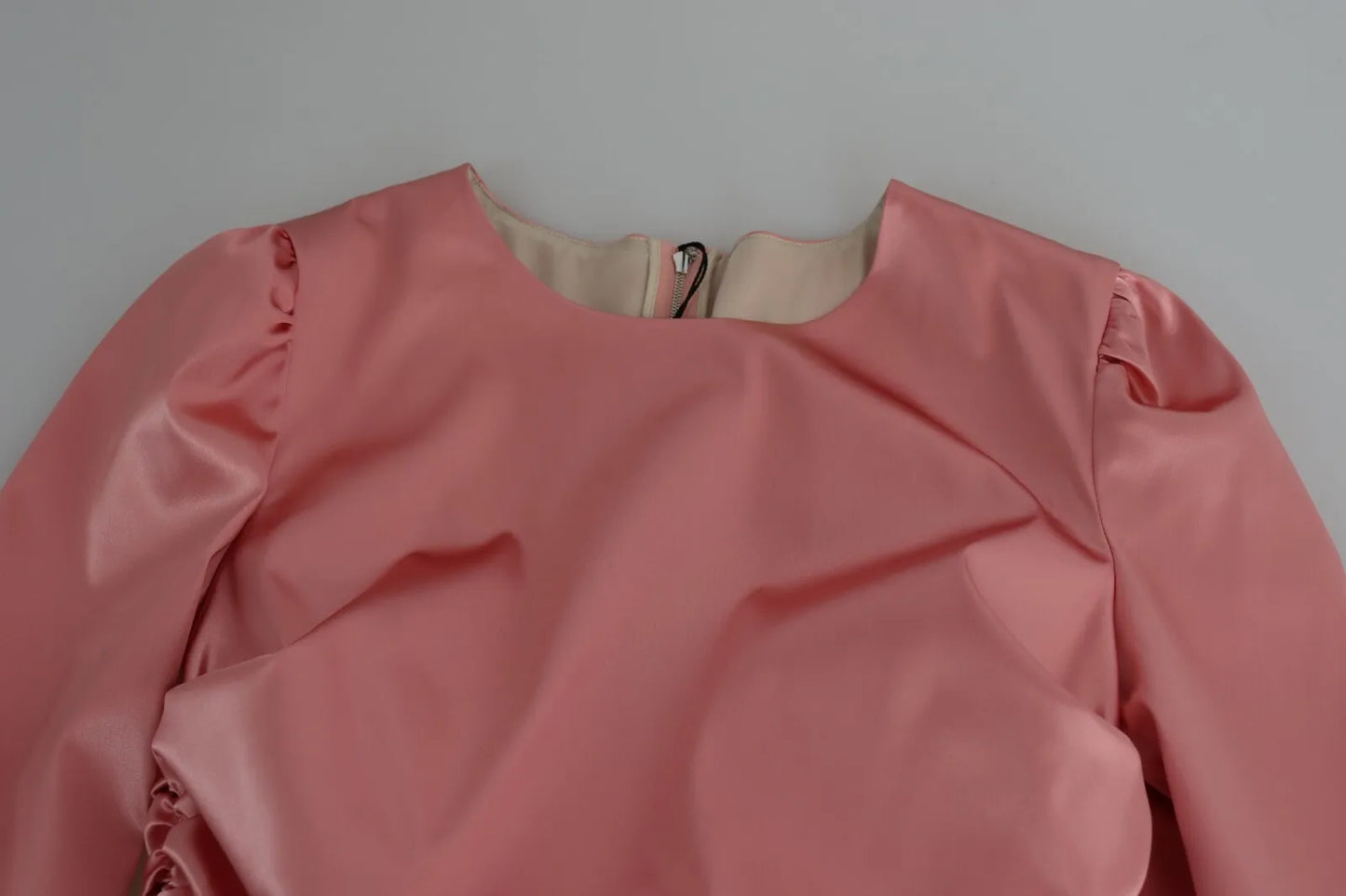 Dolce & Gabbana Pink Long Sleeves Bodycon Sheath Midi Women's Dress (Pre-Owned)
