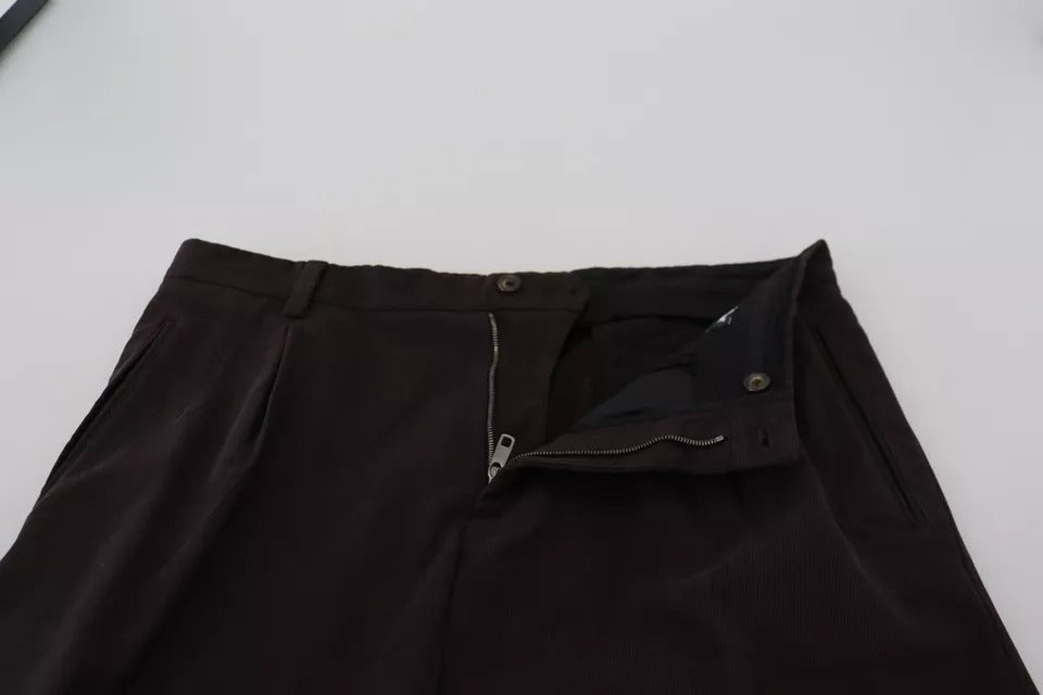 Dolce & Gabbana Brown Skinny Men Cotton Stretch Men's Pants (Pre-Owned)