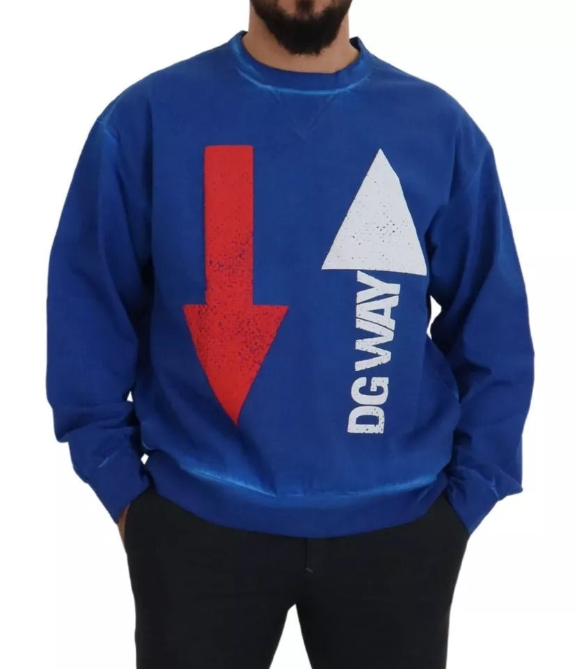 Dolce & Gabbana Blue DGWAY Cotton Crewneck Pullover Men's Sweater (Pre-Owned)