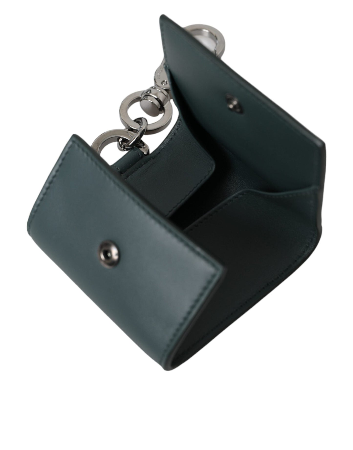 Dolce & Gabbana Green Leather DG Logo Keyring Coin Purse Keyring Men's Wallet