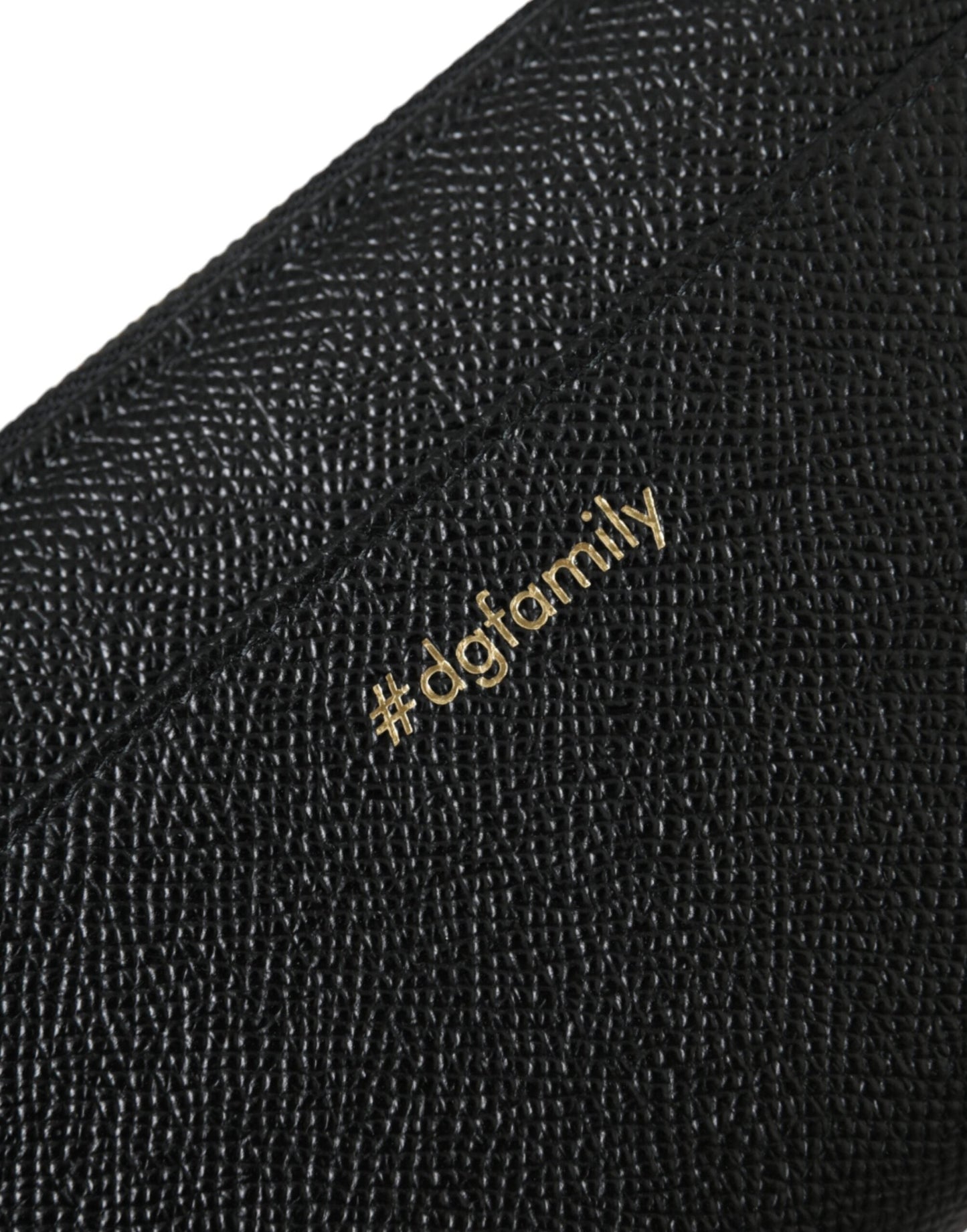 Dolce & Gabbana Black Blue Leather #DGFAMILY Zipper Continental Men Men's Wallet