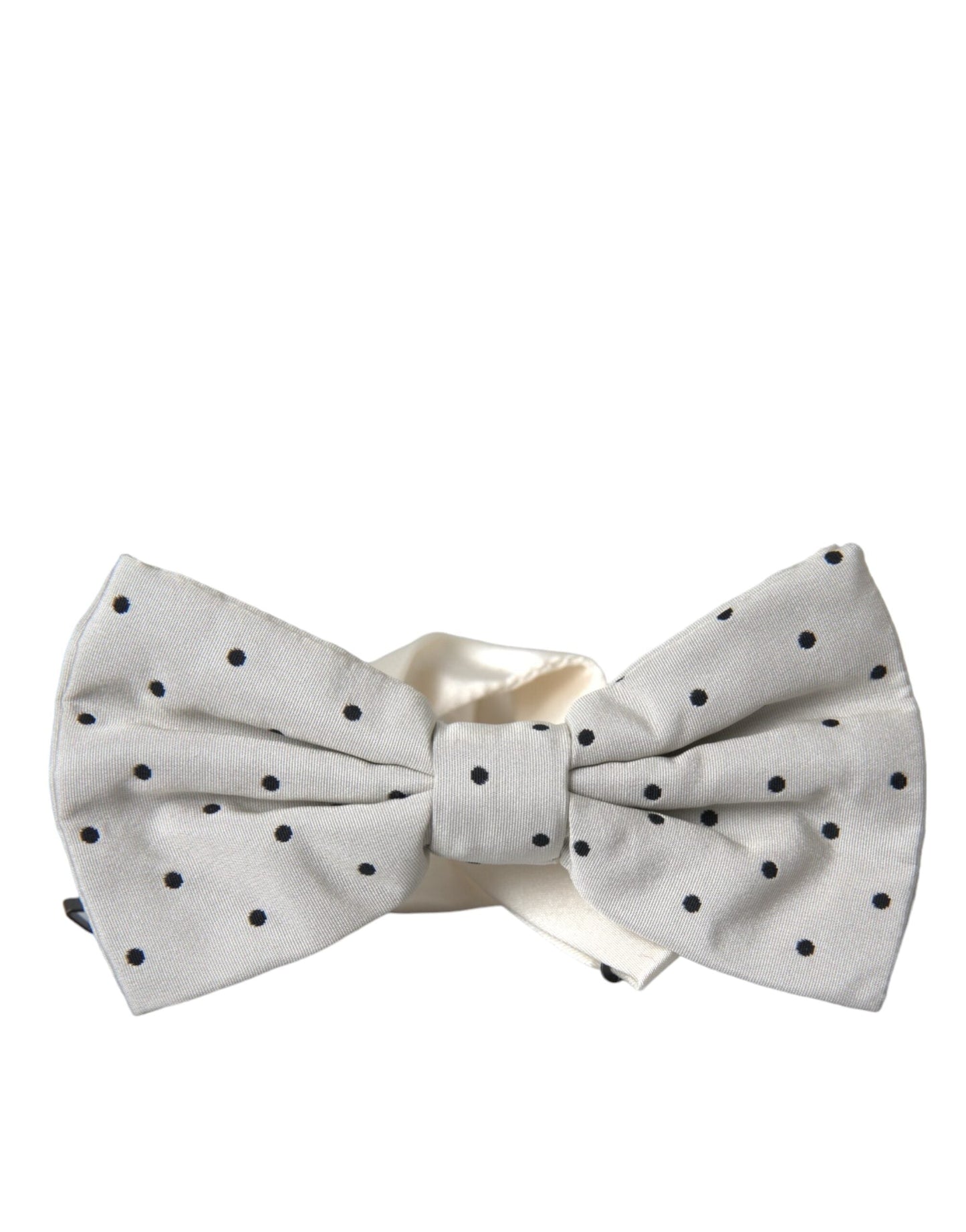 Dolce & Gabbana White Black Polka Dot Polyester Bow Tie Men's Men