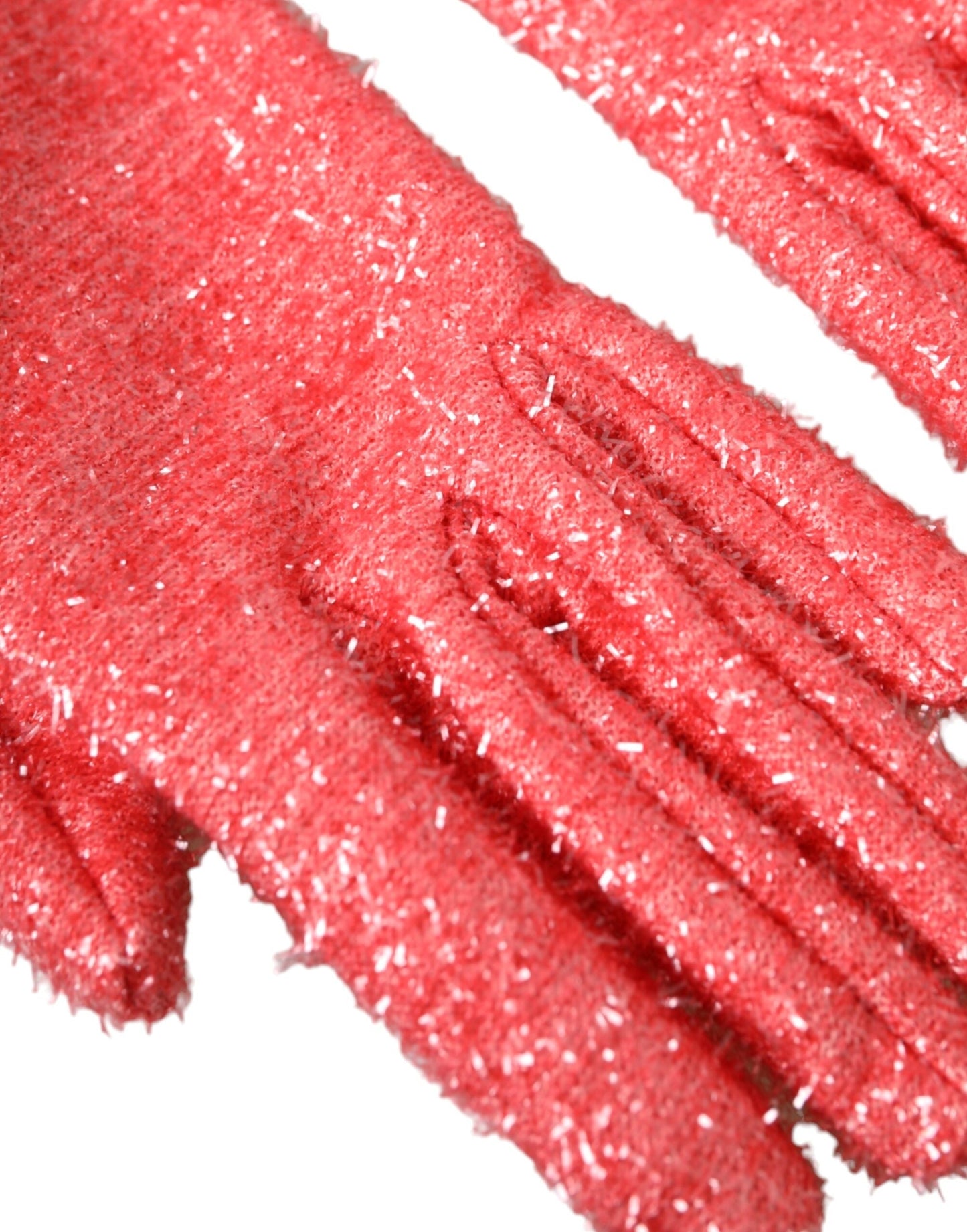 Dolce & Gabbana Pink Lurex Fantasia Mid Arm Length Women's Gloves