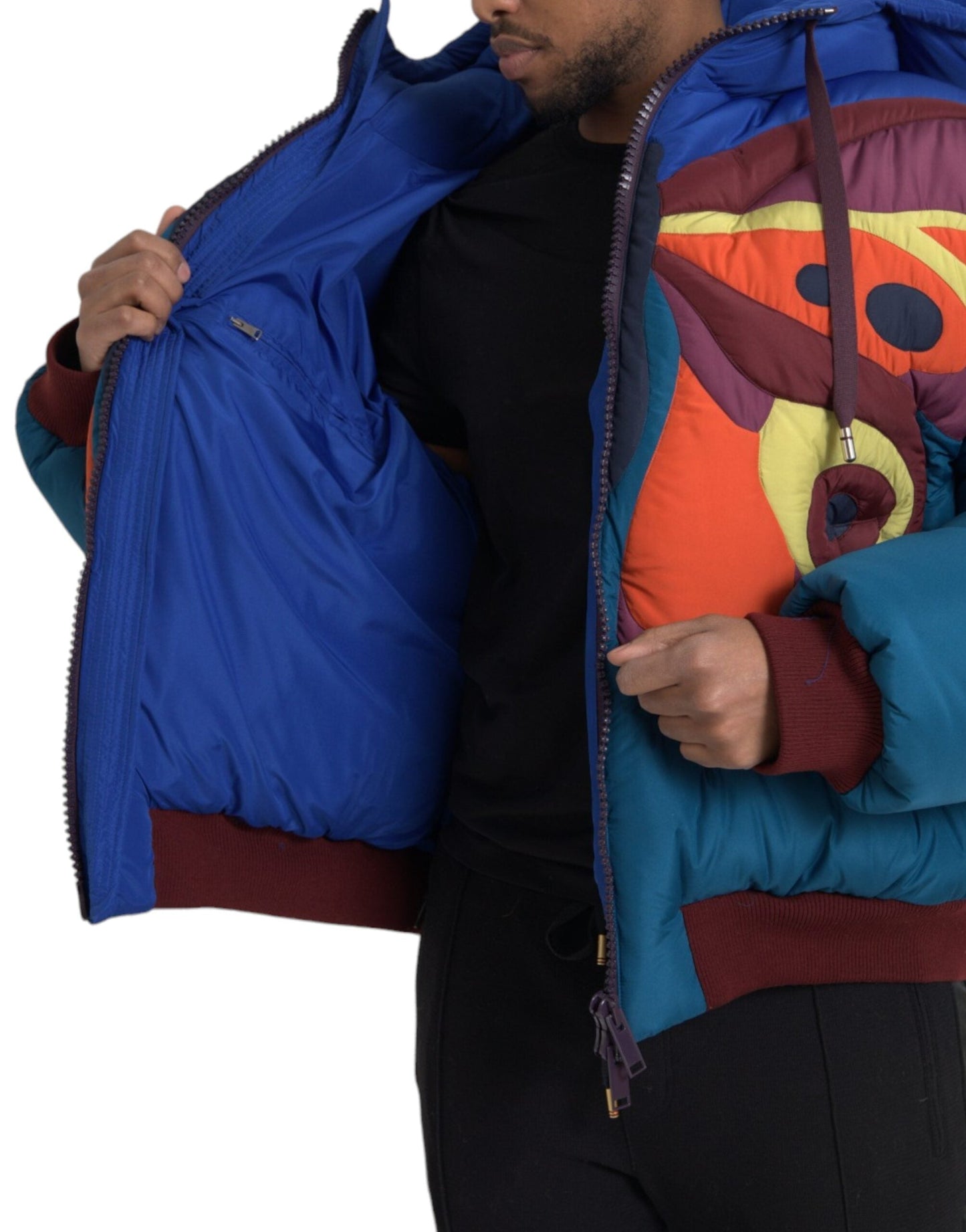 Dolce & Gabbana Multicolor Butterfly Hooded Puffer Men's Jacket
