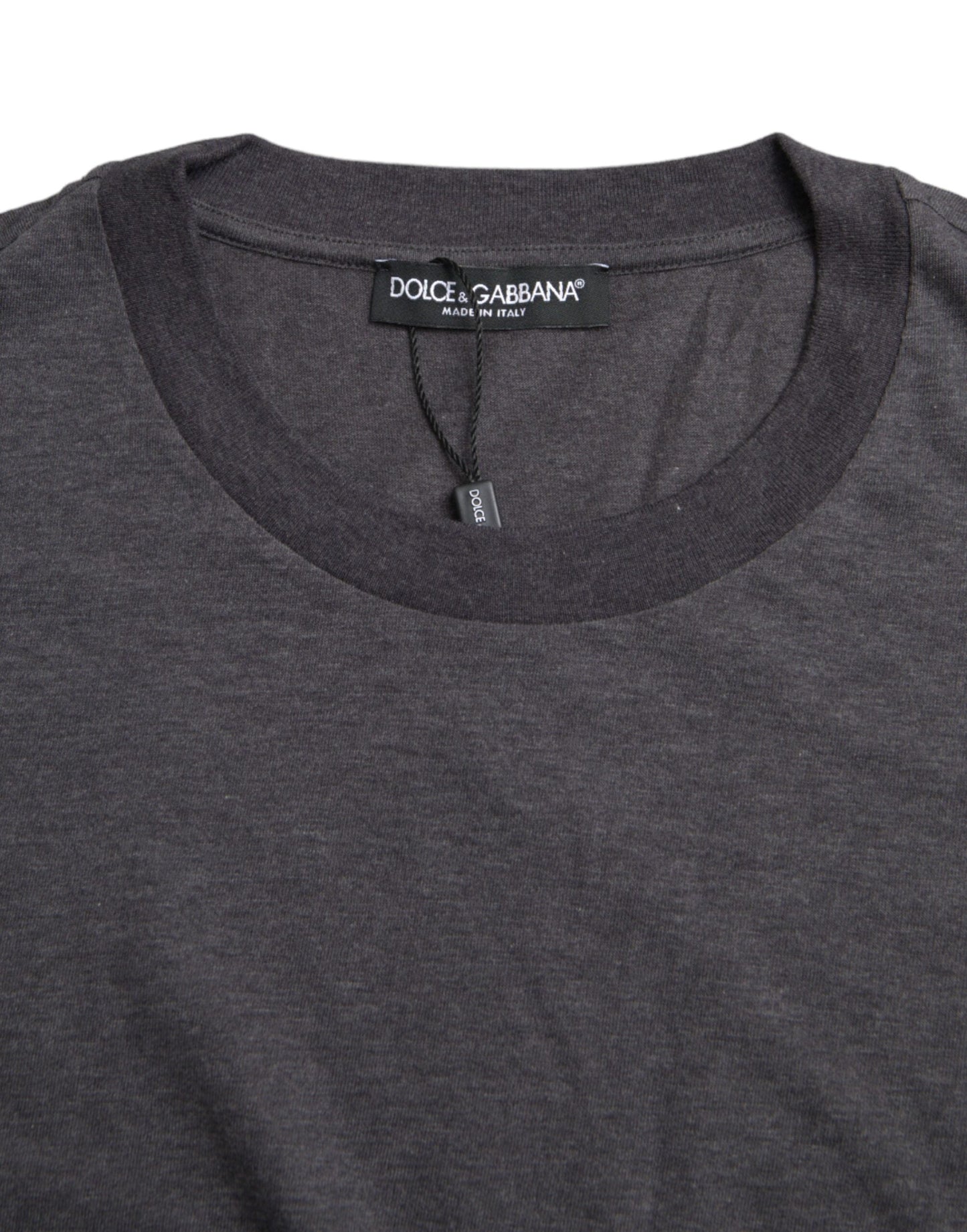 Dolce & Gabbana Gray Cotton Round Neck Short Sleeve Men's T-shirt