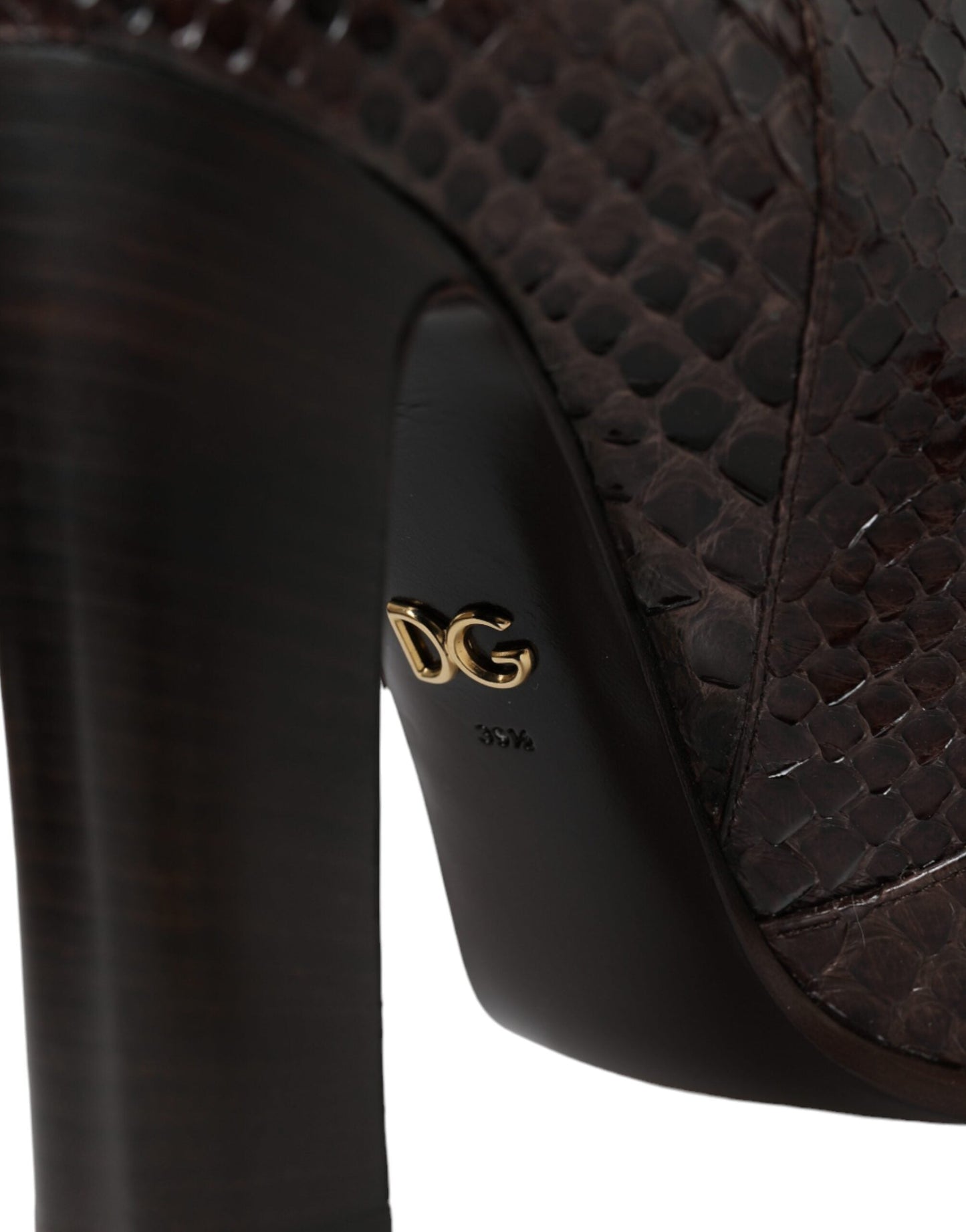 Dolce & Gabbana Brown Exotic Leather Heels High Boots Women's Shoes
