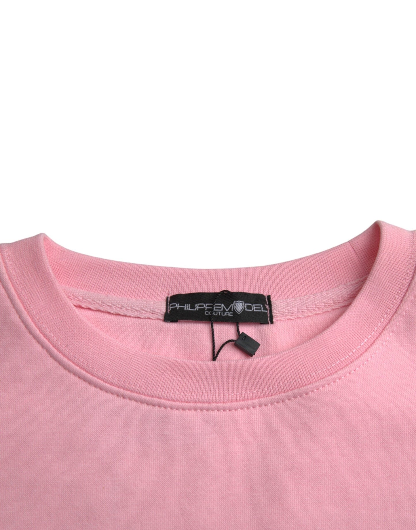 Philippe Model Pink Cotton Logo Print Long Sleeves Pullover Women's Sweater (Pre-Owned)
