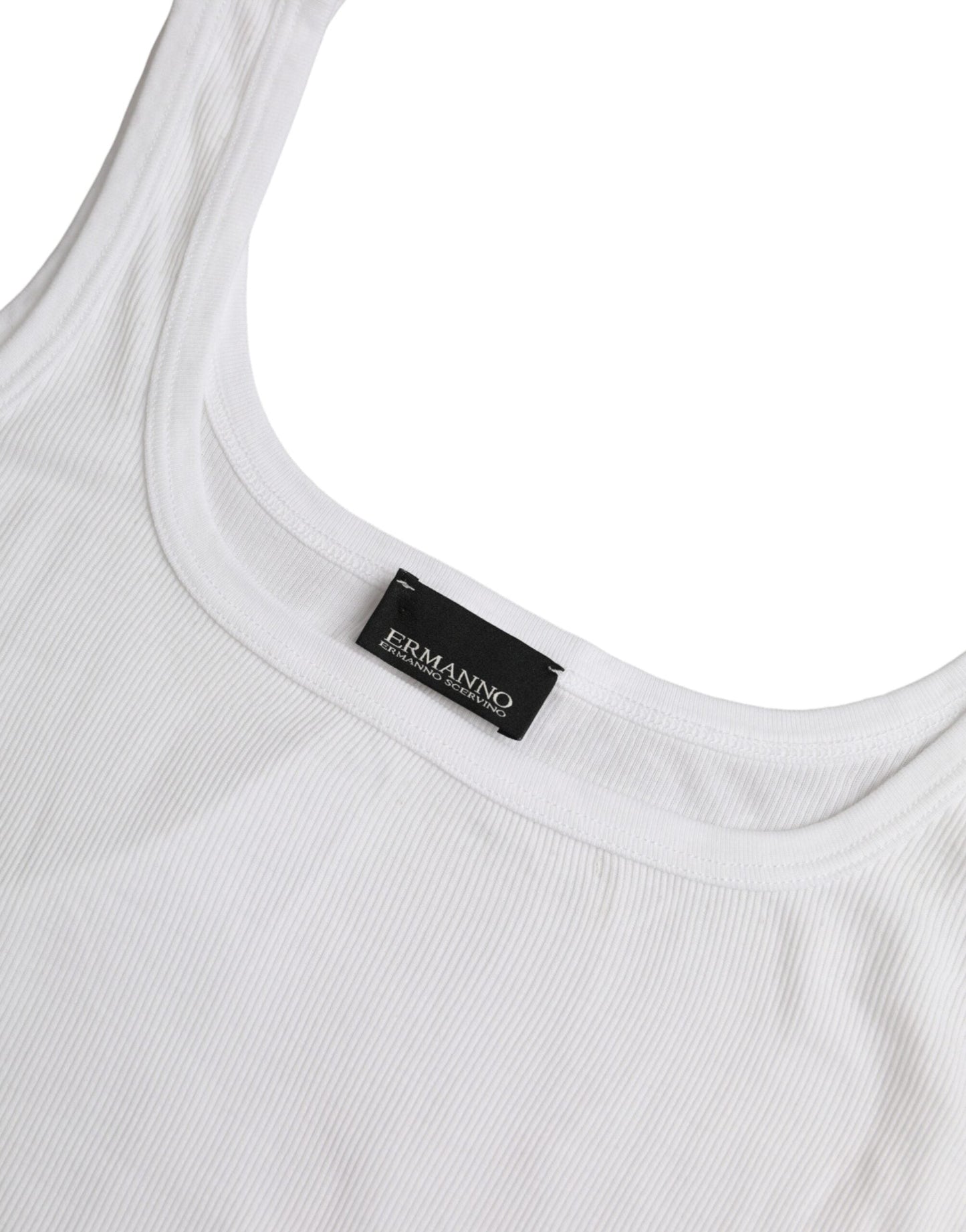 Ermanno Scervino White Cotton Sleevelesss Tank Casual Women's Top (Pre-Owned)