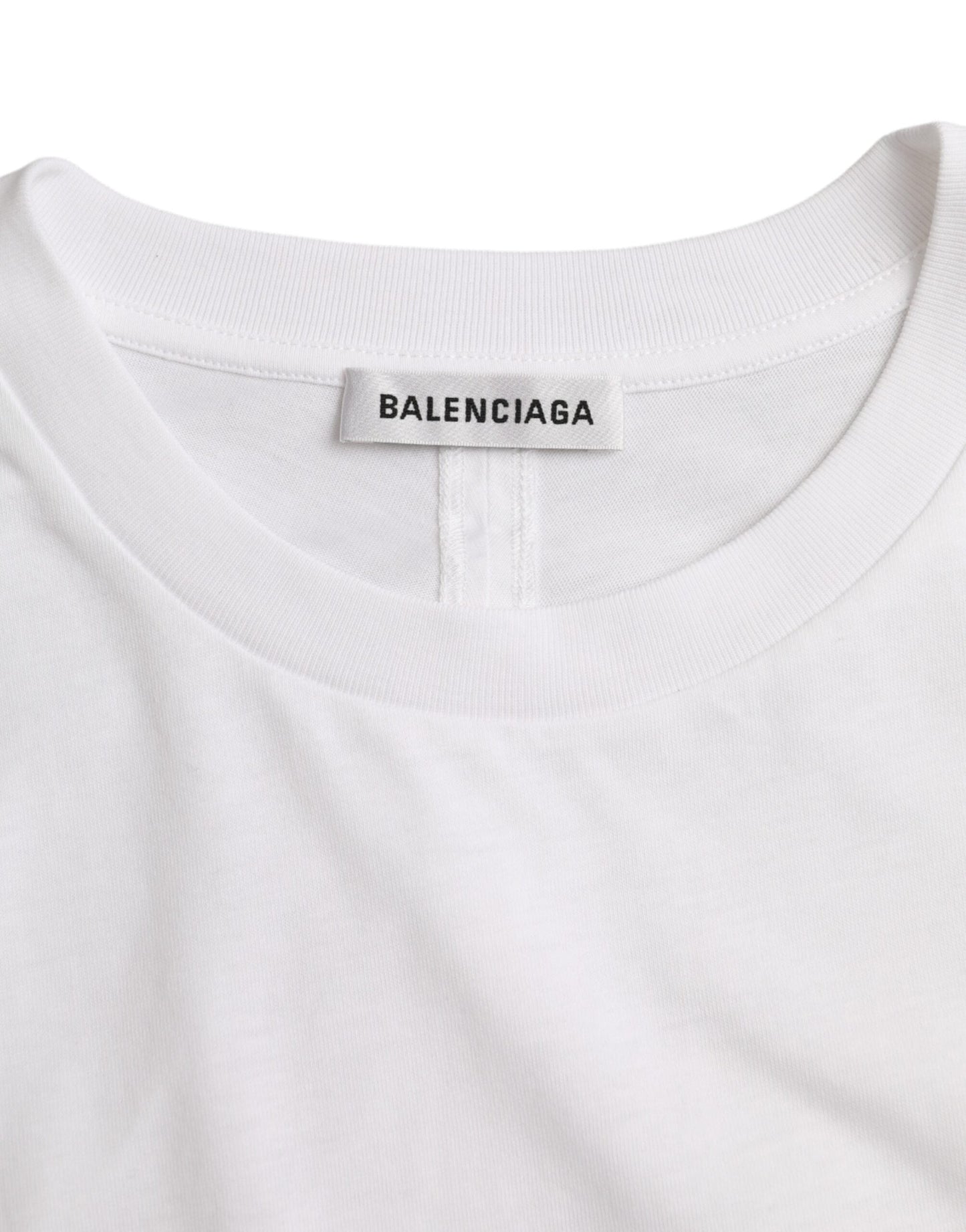 Balenciaga White Cotton Crew Neck Short Sleeves Women's T-shirt (Pre-Owned)