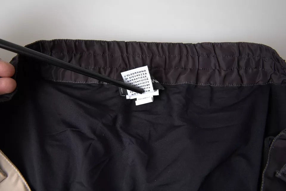 Dolce & Gabbana Dark Brown Leopard Beachwear Swimwear Shorts (Pre-Owned)